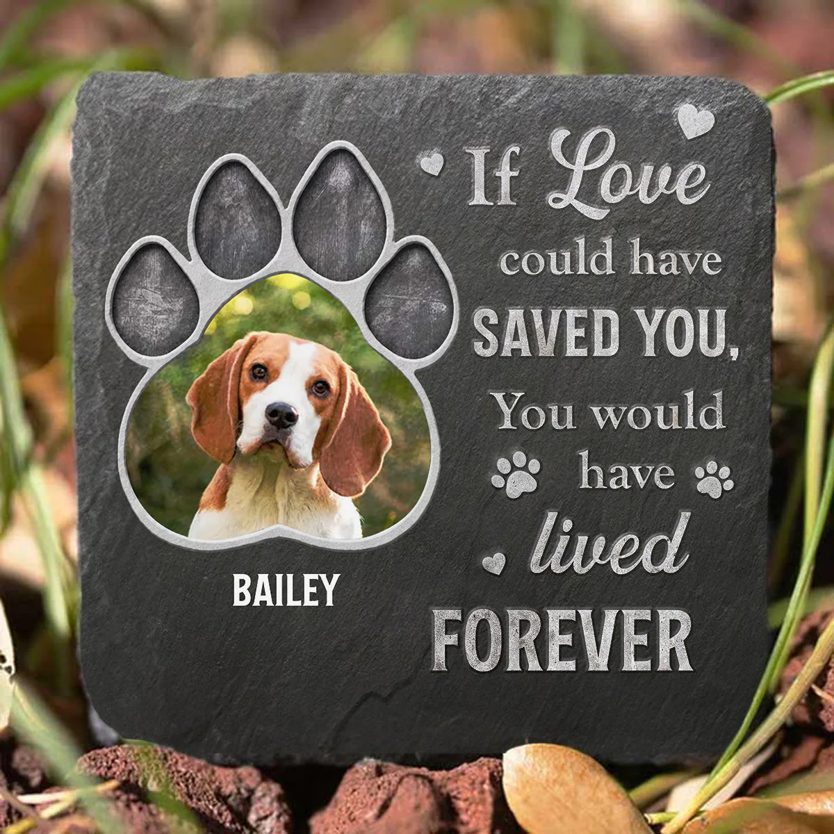 All The Love In The World - Personalized Custom Square Shaped Stone - Image 3