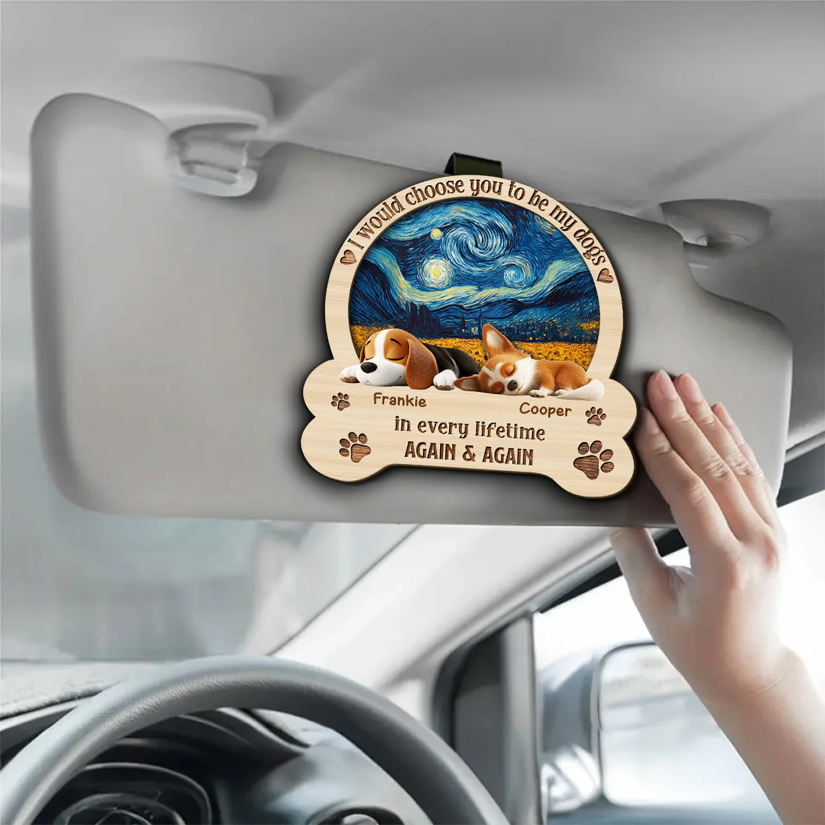 Always Choose You My Dog - Personalized Custom Car Visor Clip - Image 5