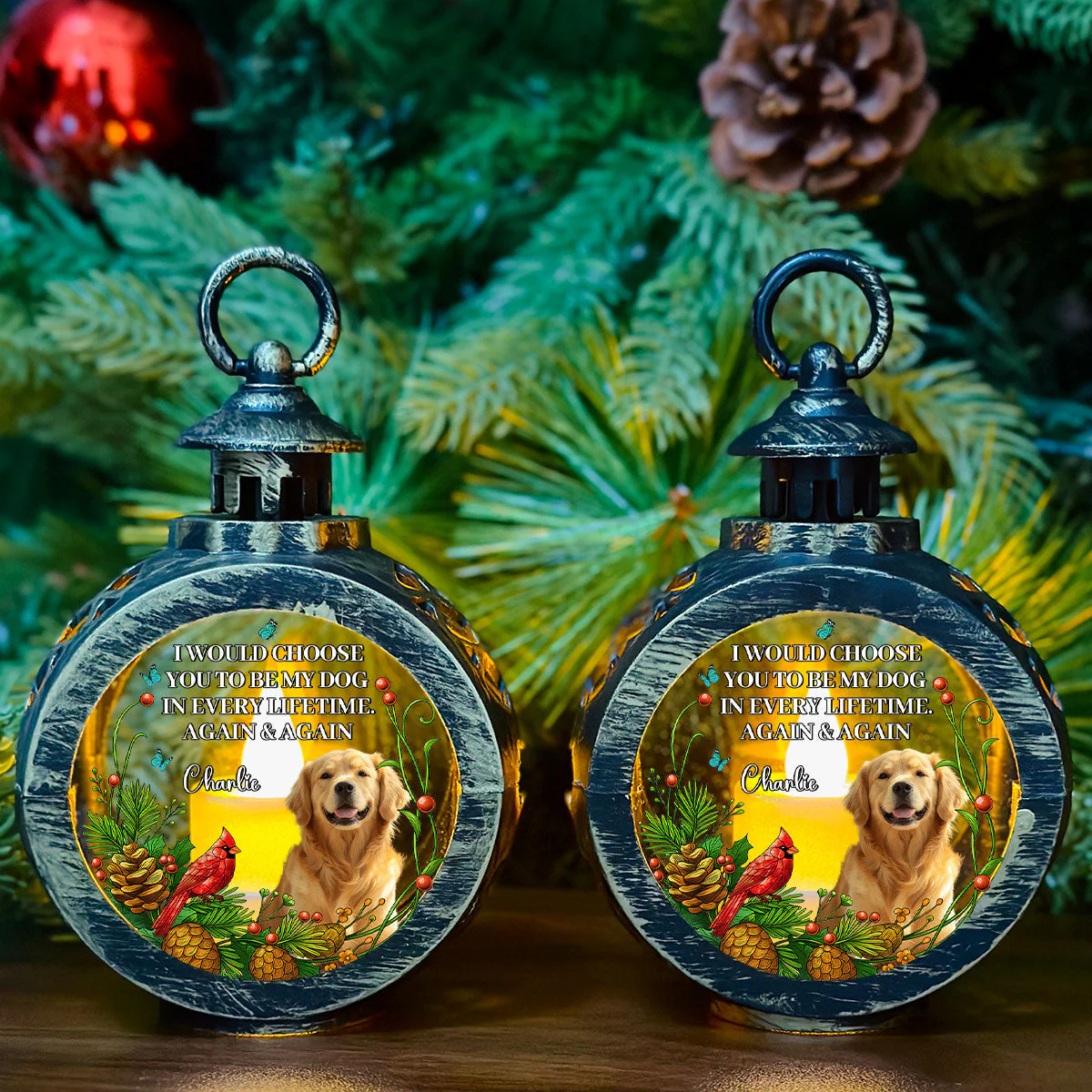 Always Choose You My Dog - Personalized Custom Christmas Lantern - Image 2