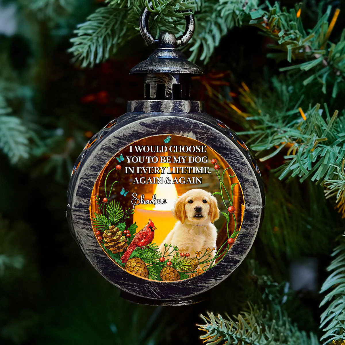 Always Choose You My Dog - Personalized Custom Christmas Lantern - Image 3