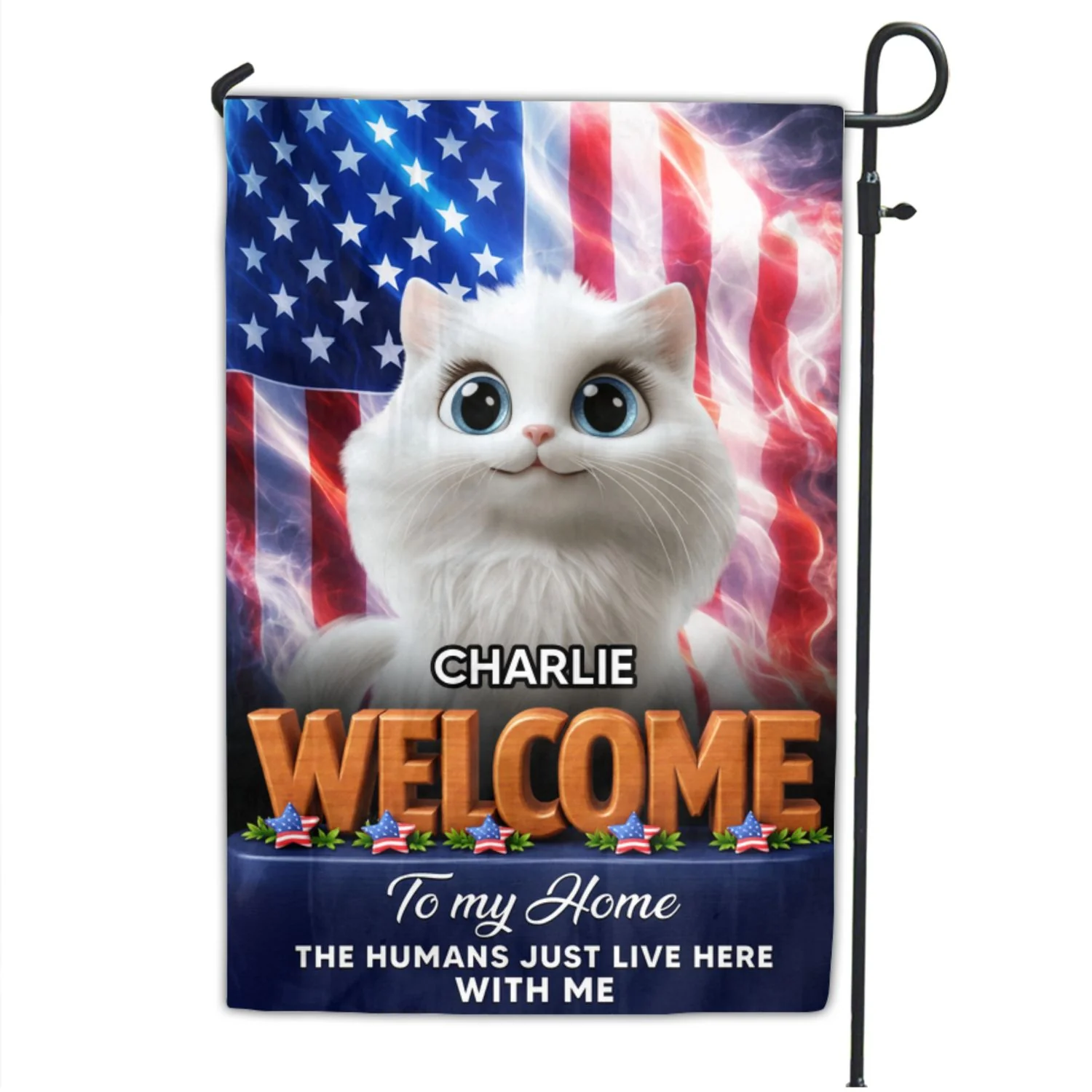American Cats Welcome You To Home - Personalized Custom Flag - Image 6