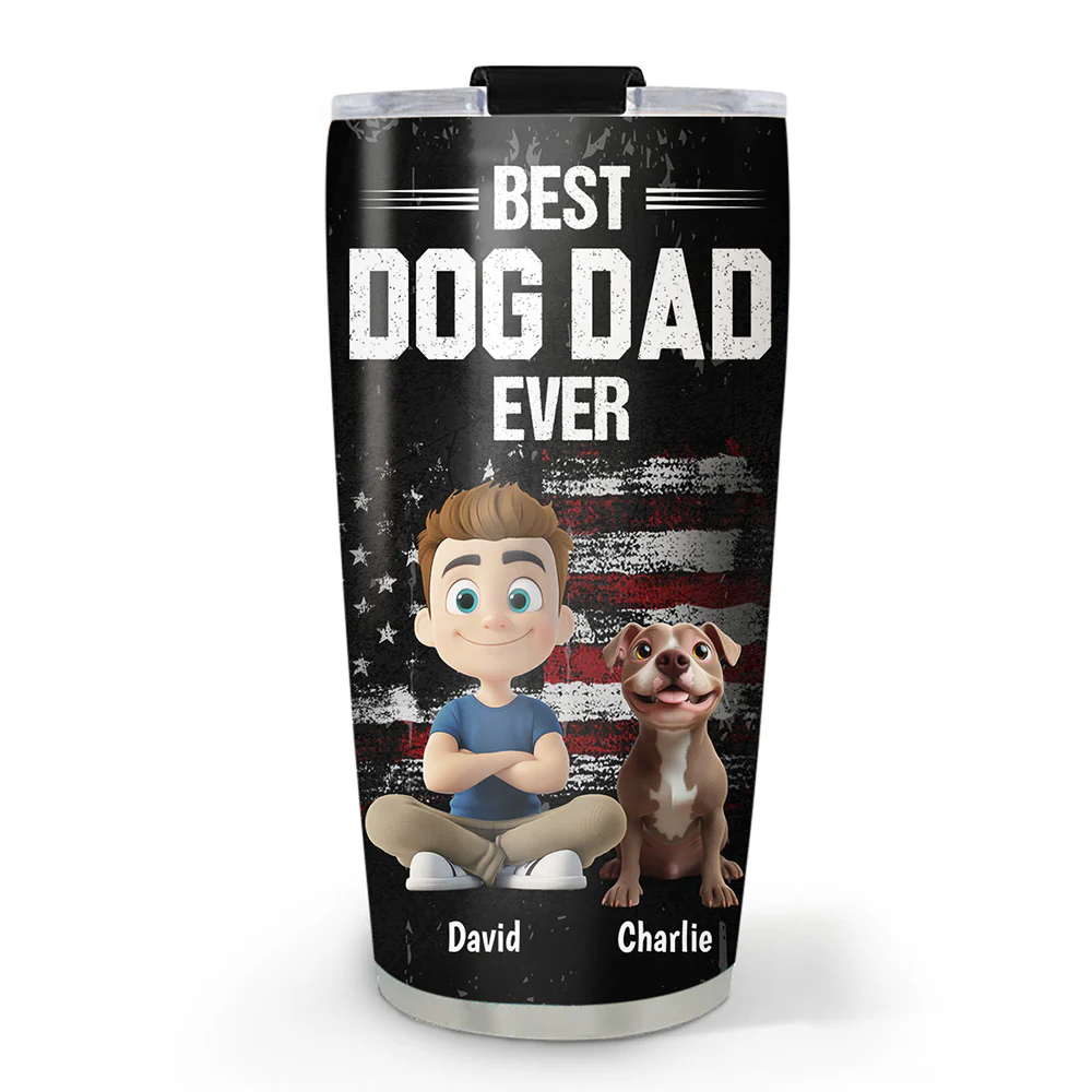 American Dog Dad - Personalized Custom Tumbler