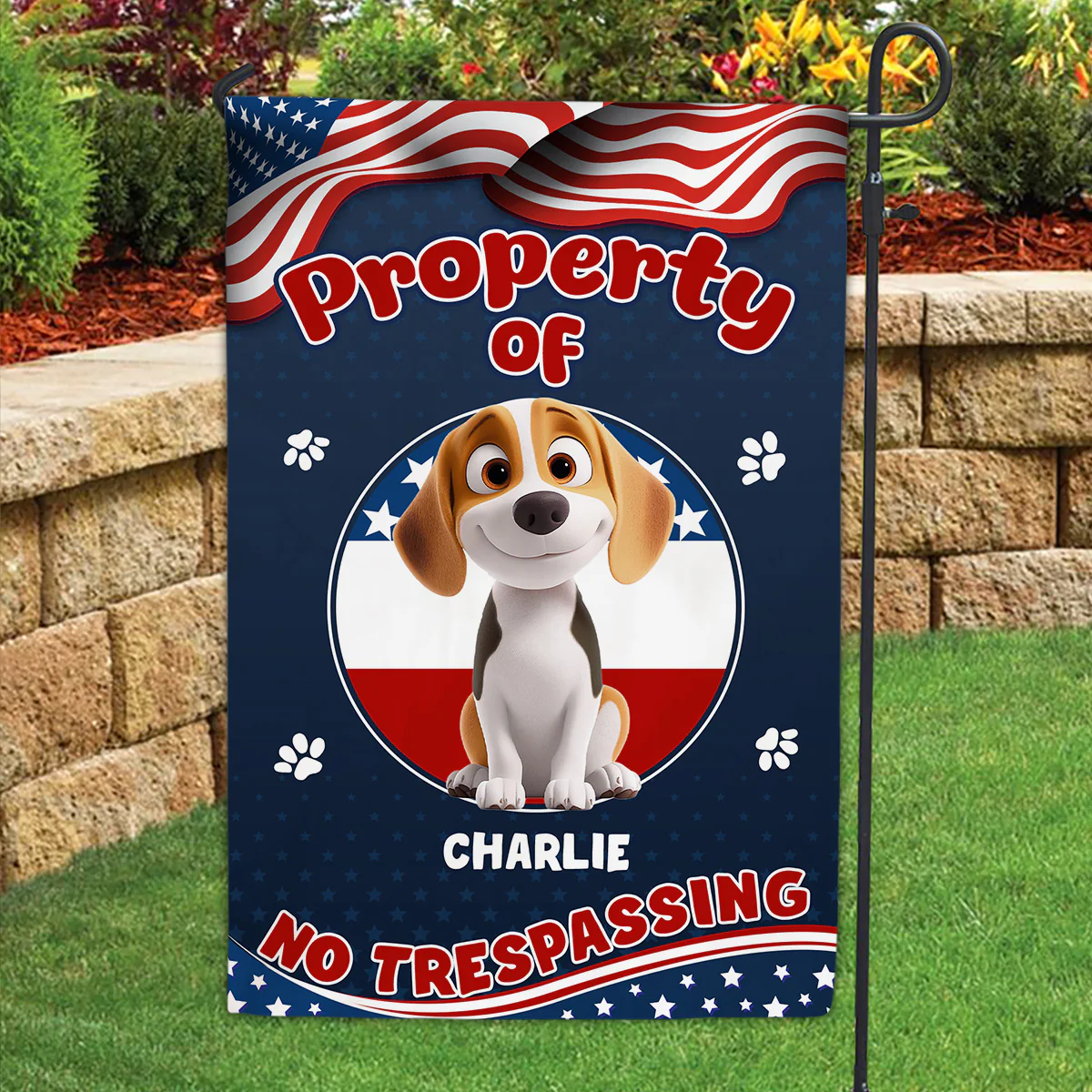 American Dogs And Their Property - Personalized Custom Flag