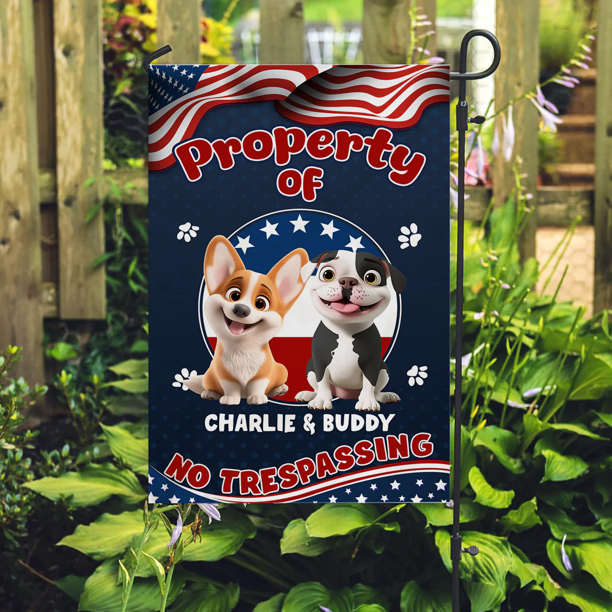 American Dogs And Their Property - Personalized Custom Flag - Image 2