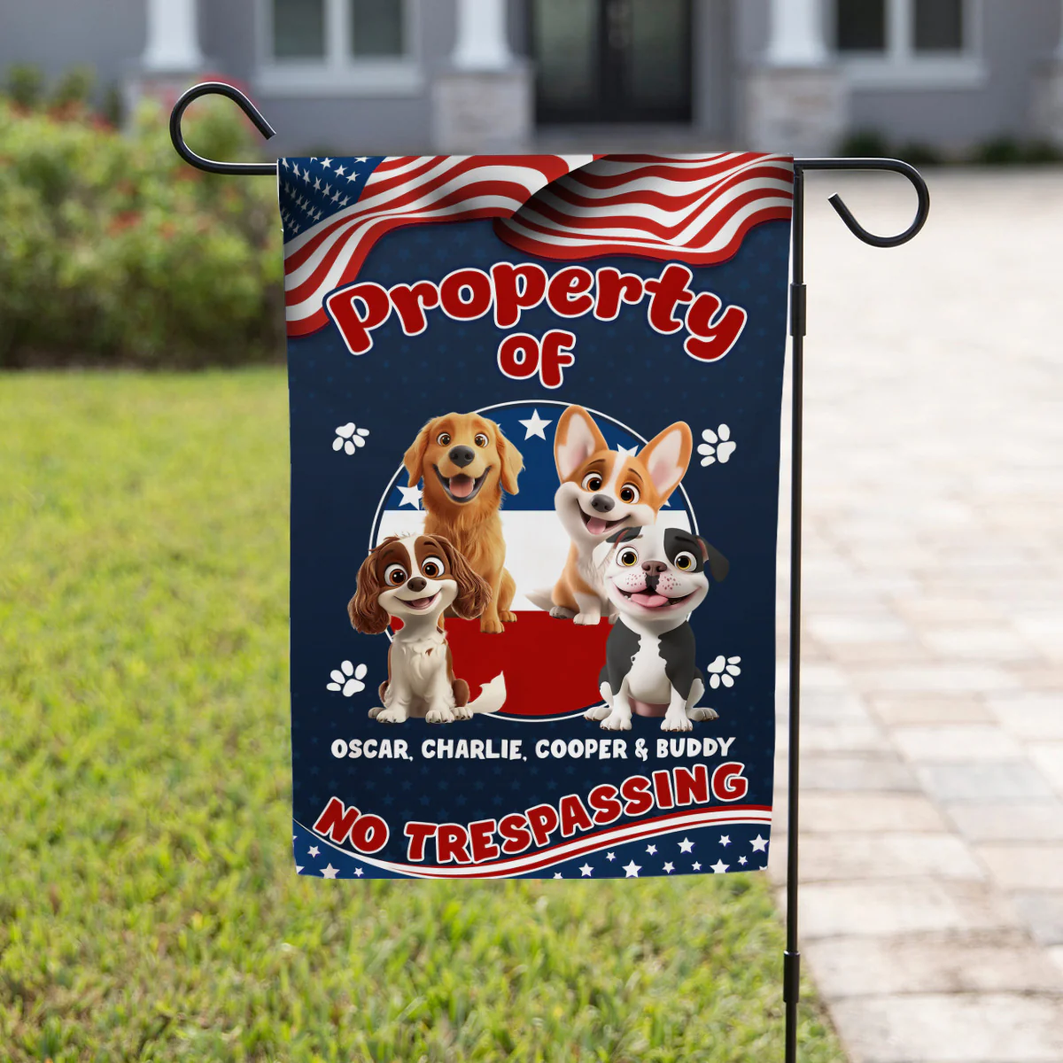 American Dogs And Their Property - Personalized Custom Flag - Image 4