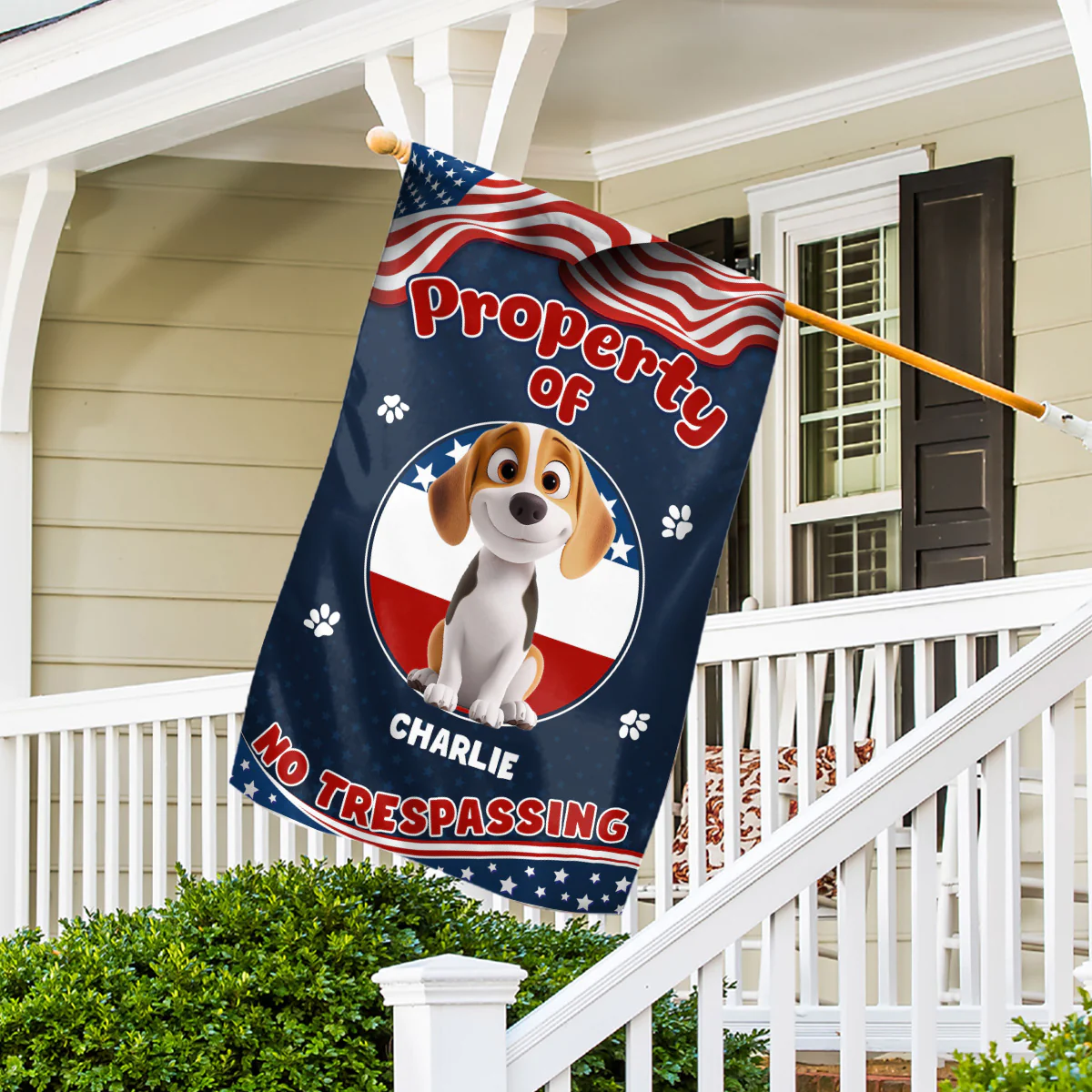 American Dogs And Their Property - Personalized Custom Flag - Image 5