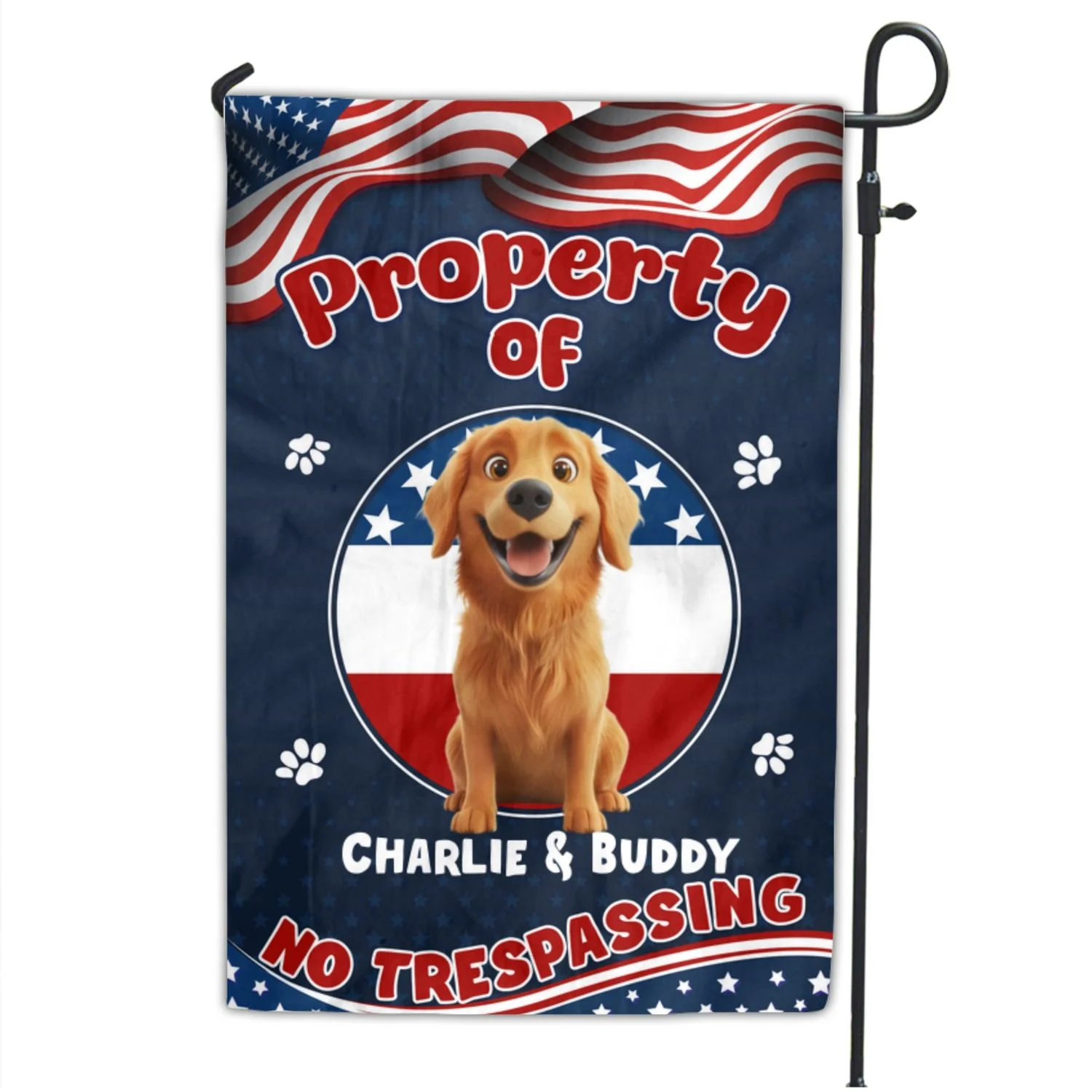 American Dogs And Their Property - Personalized Custom Flag - Image 7
