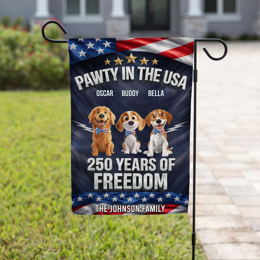American Paws Welcome - Personalized Custom Flag - Image 4