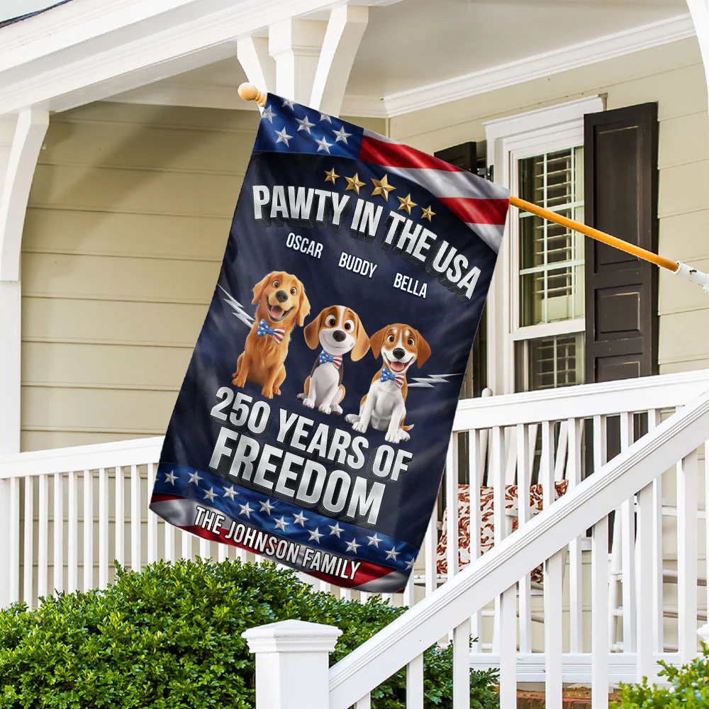 American Paws Welcome - Personalized Custom Flag - Image 5