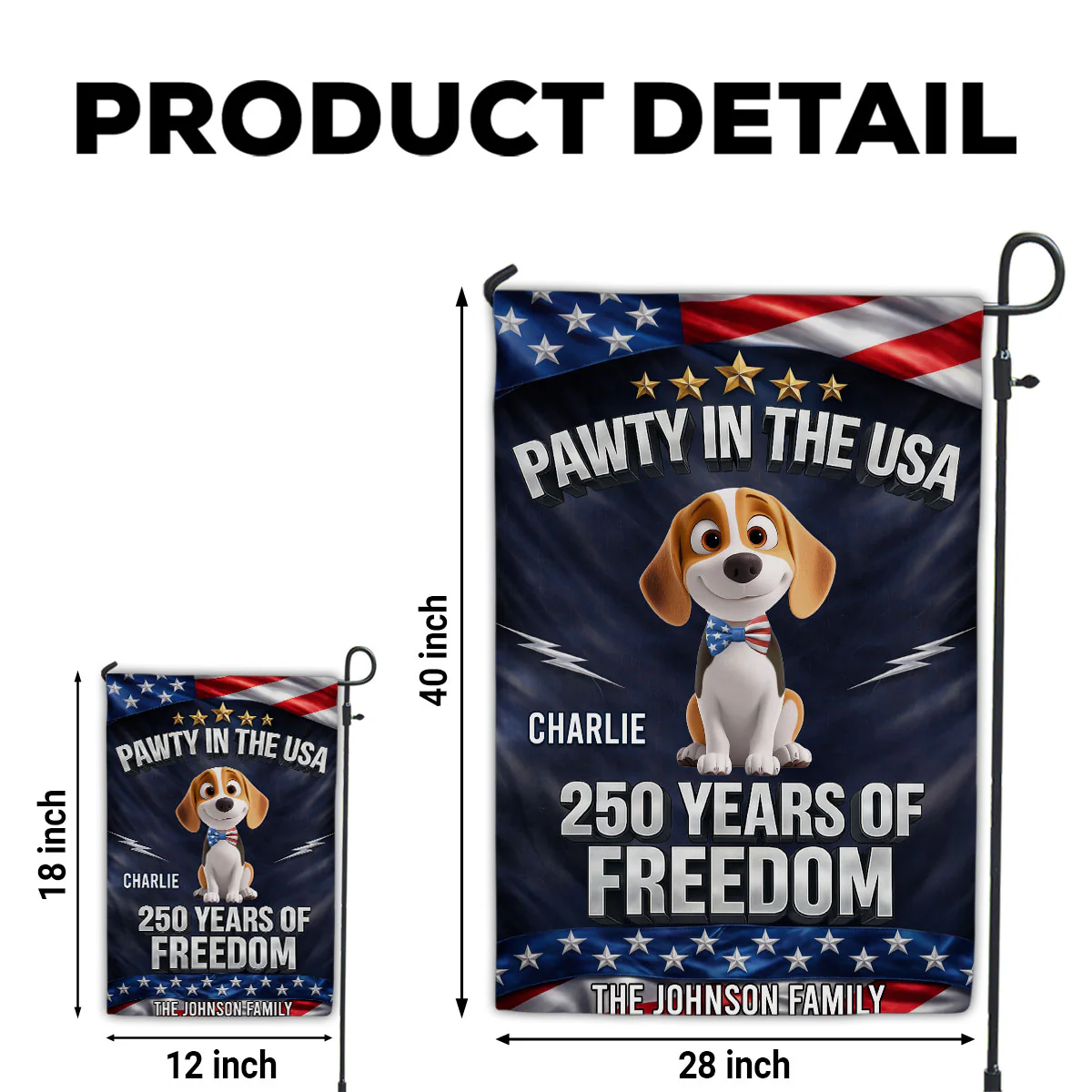American Paws Welcome - Personalized Custom Flag - Image 6