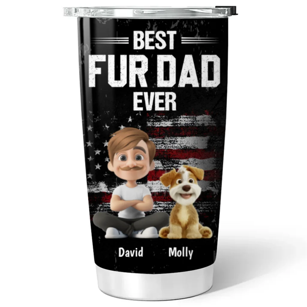 American Pet Dad - Personalized Custom Tumbler - Image 5