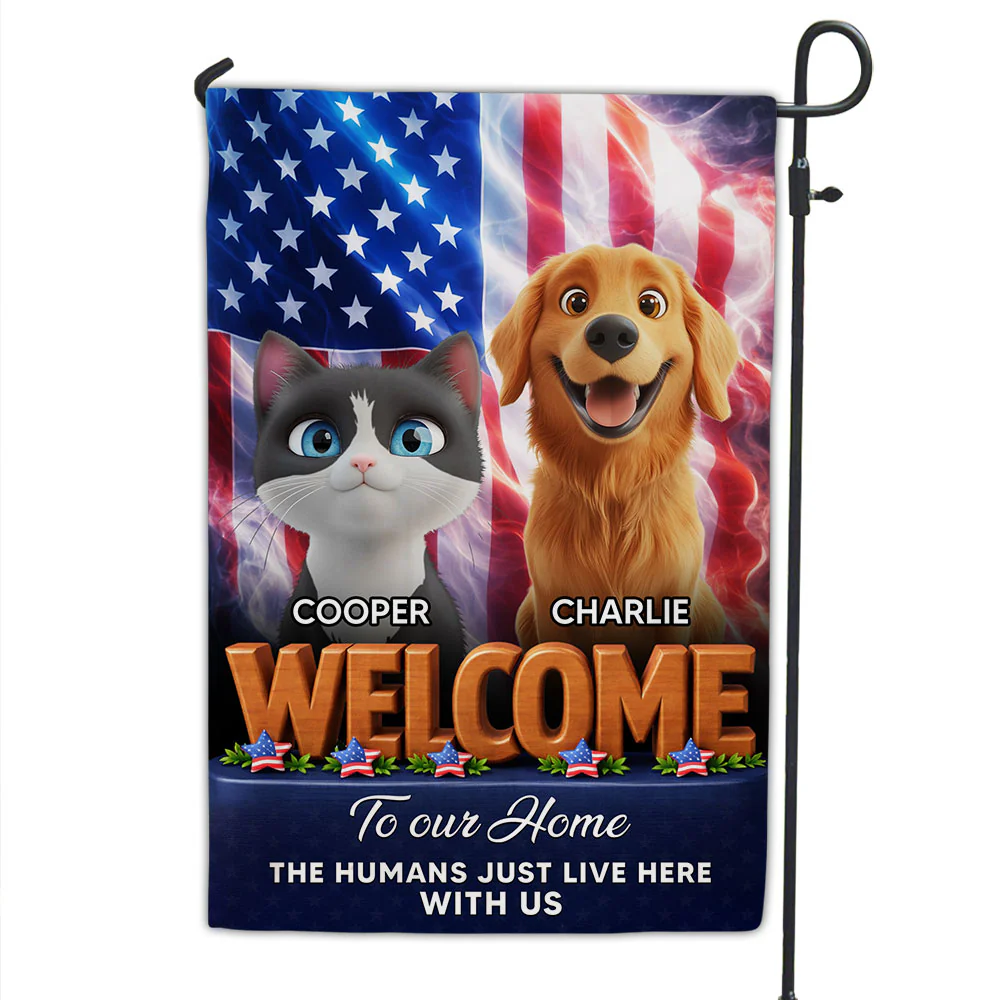 American Pets Welcome You To Home - Personalized Custom Flag