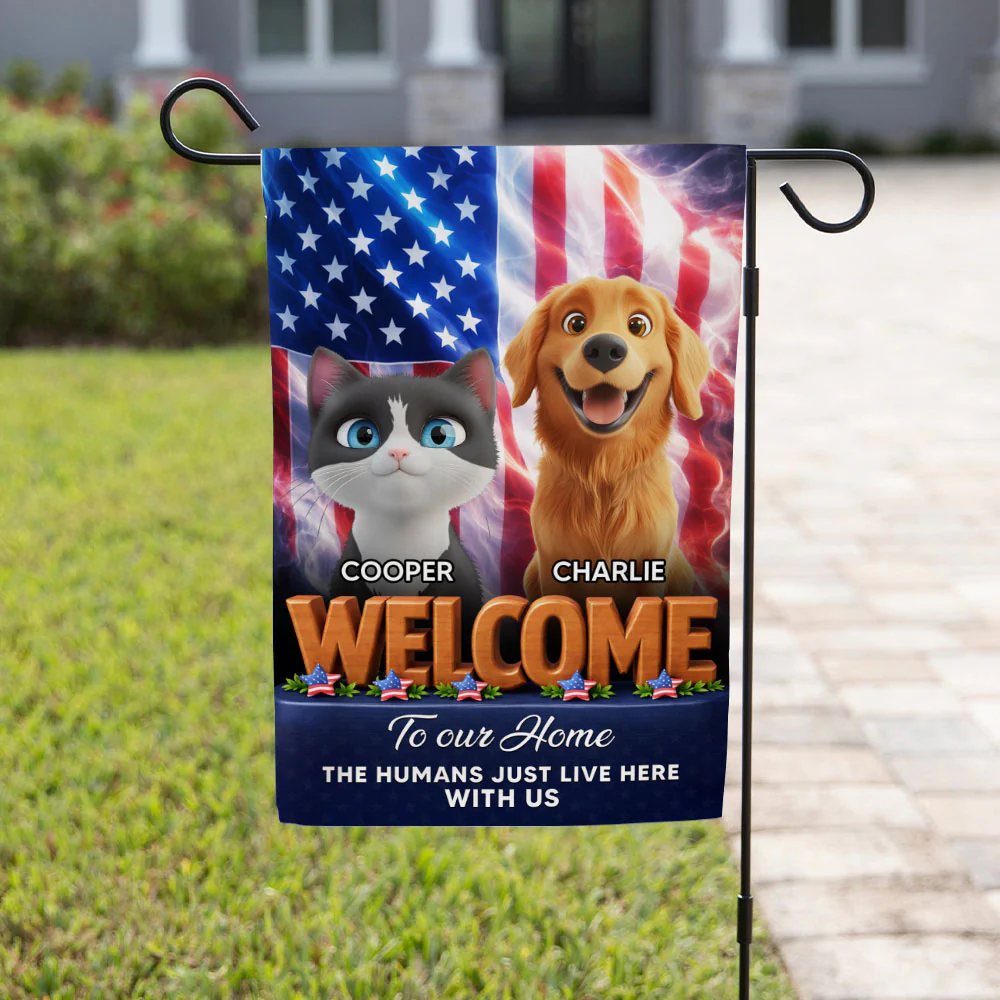 American Pets Welcome You To Home - Personalized Custom Flag - Image 4