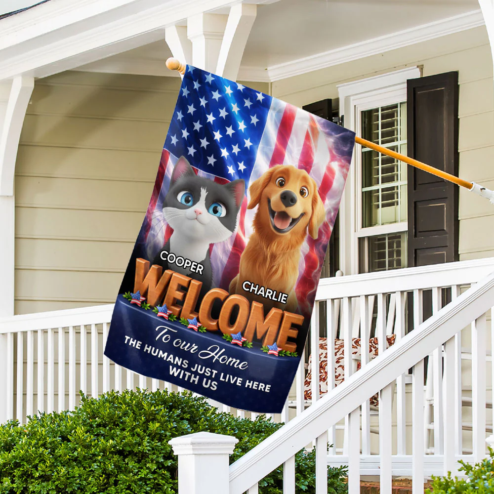 American Pets Welcome You To Home - Personalized Custom Flag - Image 5