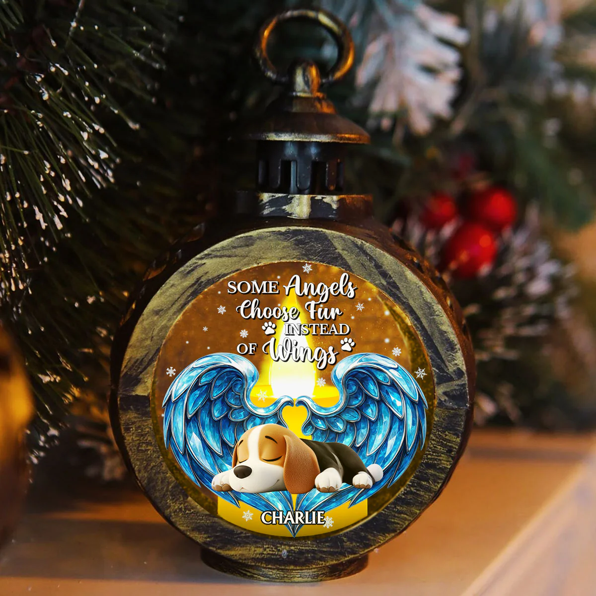 Angels In Heaven - Personalized Custom Christmas Lantern - Image 4
