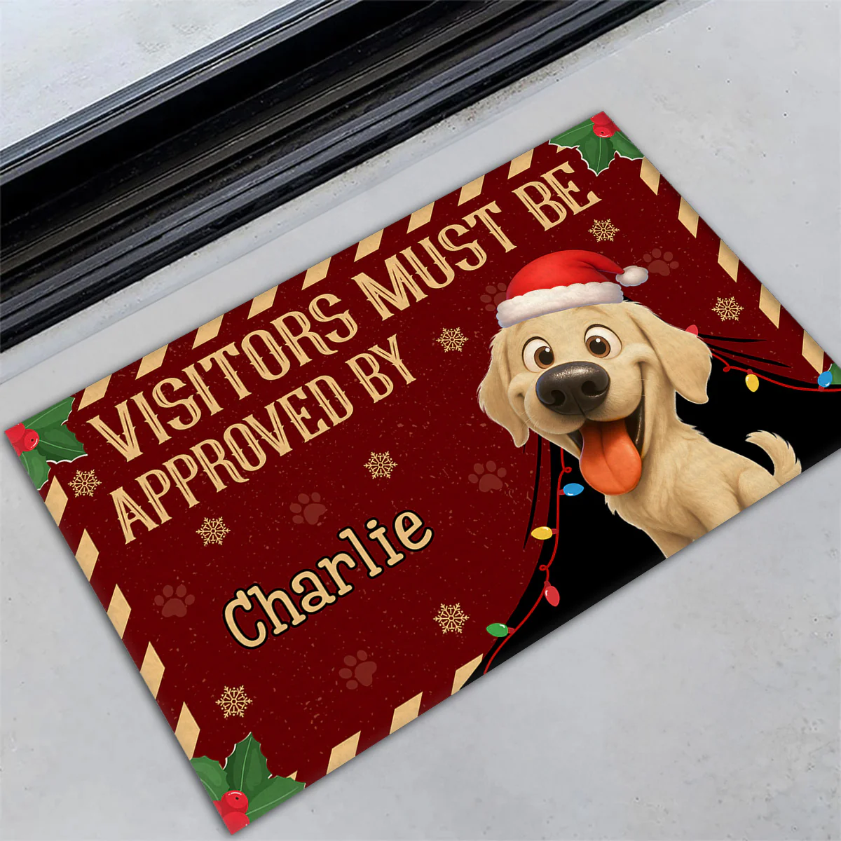 Approved By Boss Christmas - Personalized Custom Doormat - Image 3