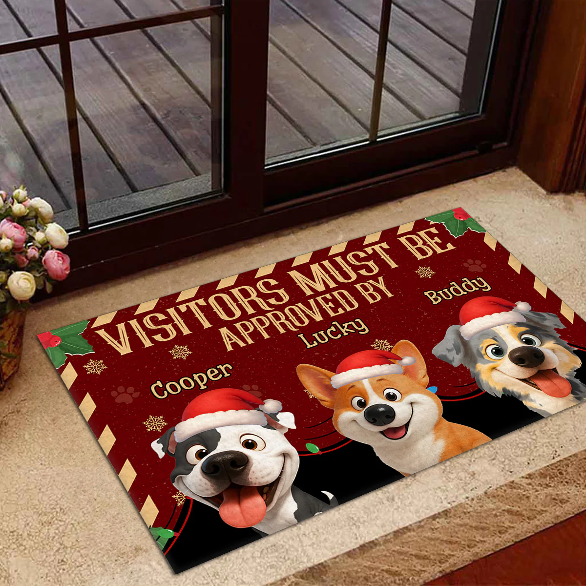 Approved By Boss Christmas - Personalized Custom Doormat - Image 4