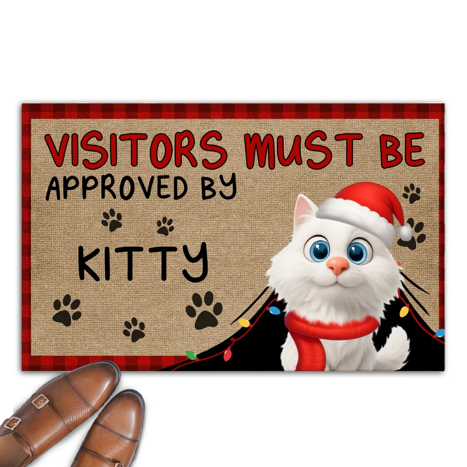 Approved By Cat Cartoon Christmas - Personalized Custom Doormat - Image 7
