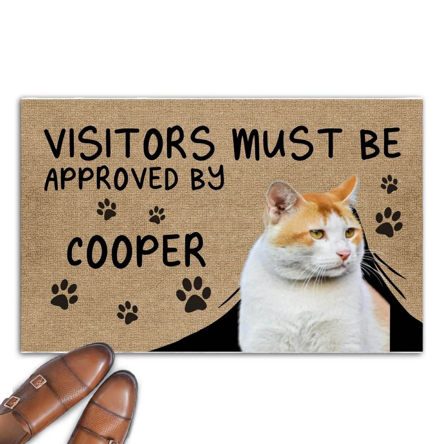 Approved By Cat Retro Photo - Personalized Custom Doormat