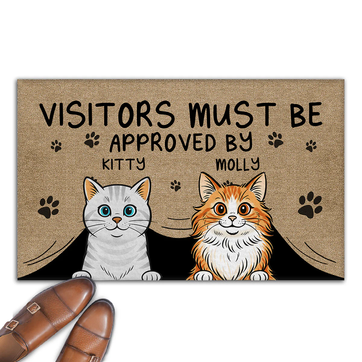 Approved By Cat Retro - Personalized Custom Doormat