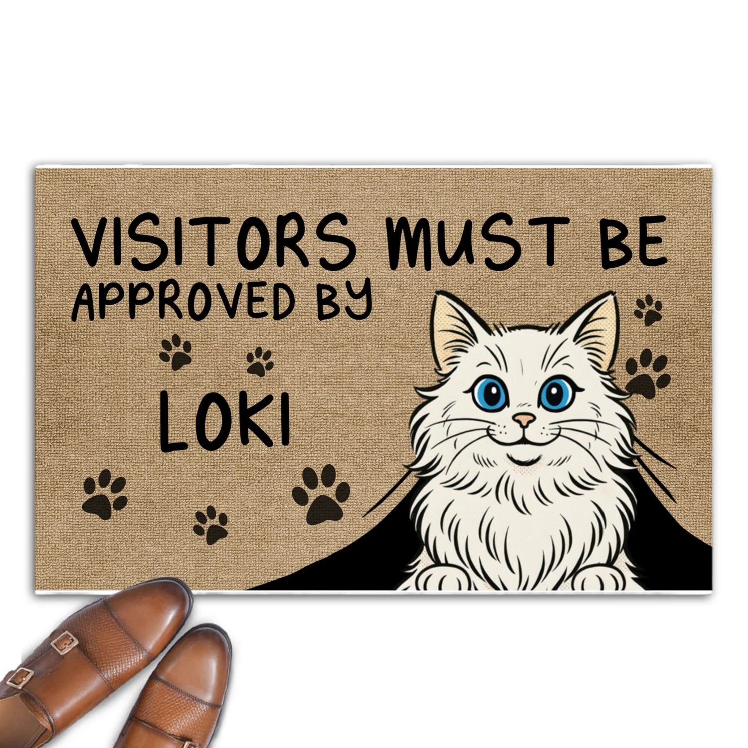 Approved By Cat Retro - Personalized Custom Doormat - Image 6