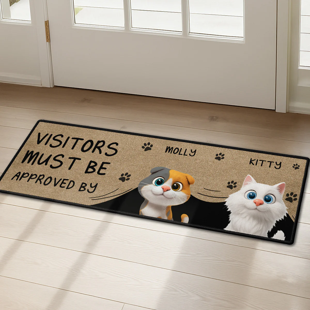 Approved By Cats Cartoon - Personalized Custom Runner Rug