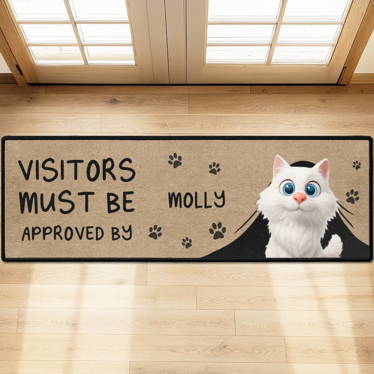 Approved By Cats Cartoon - Personalized Custom Runner Rug - Image 8
