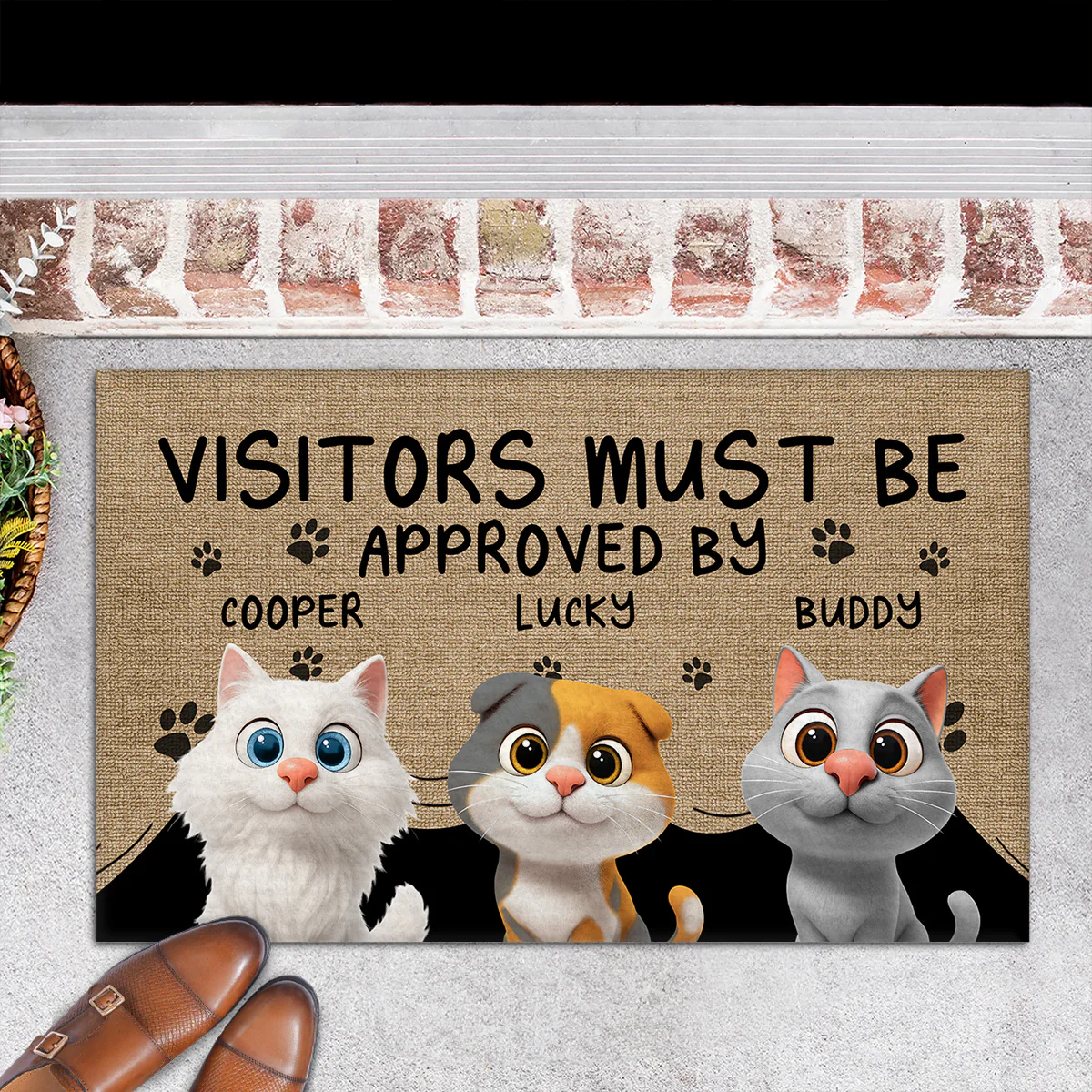 Approved By Cats Cartoon Version 2 - Personalized Custom Doormat - Image 6