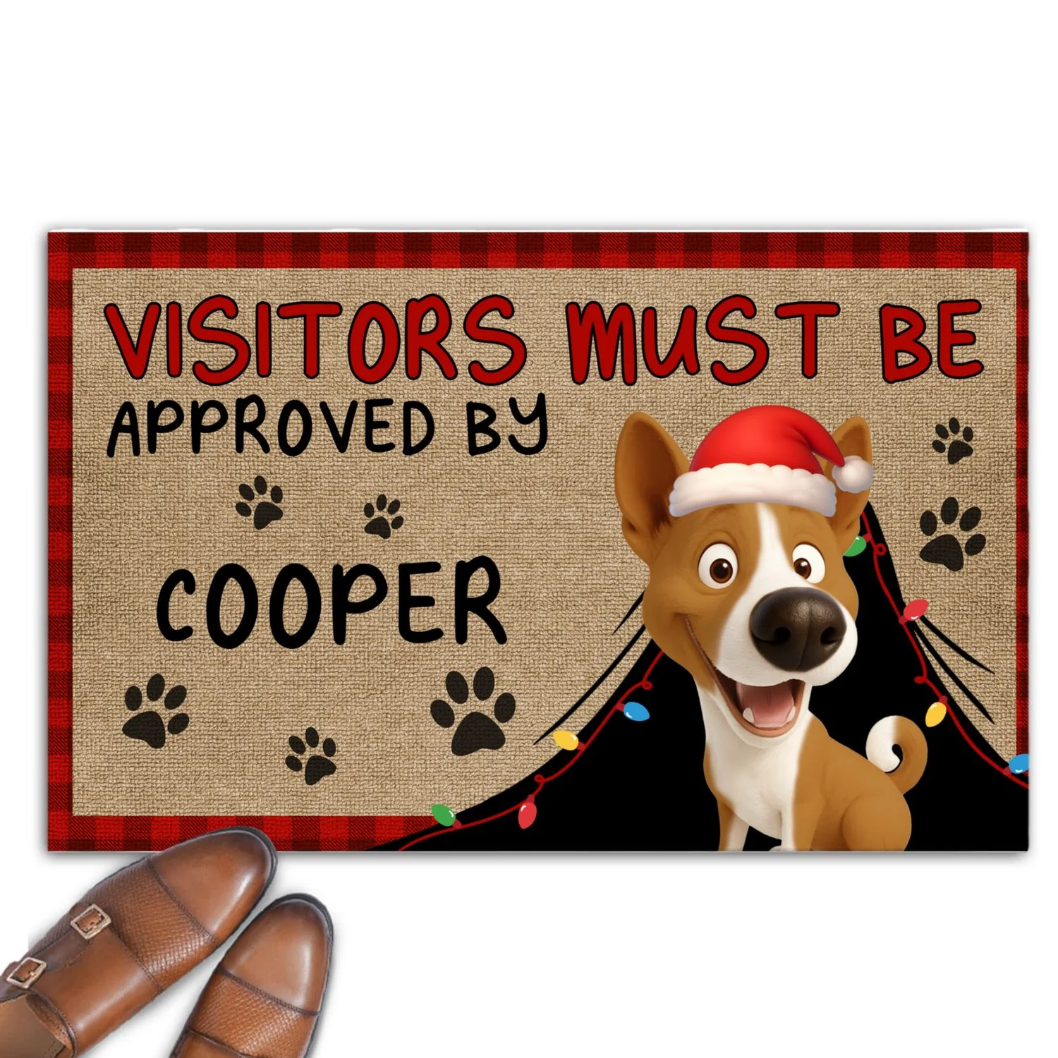 Approved By Dog Cartoon Christmas - Personalized Custom Doormat - Image 7