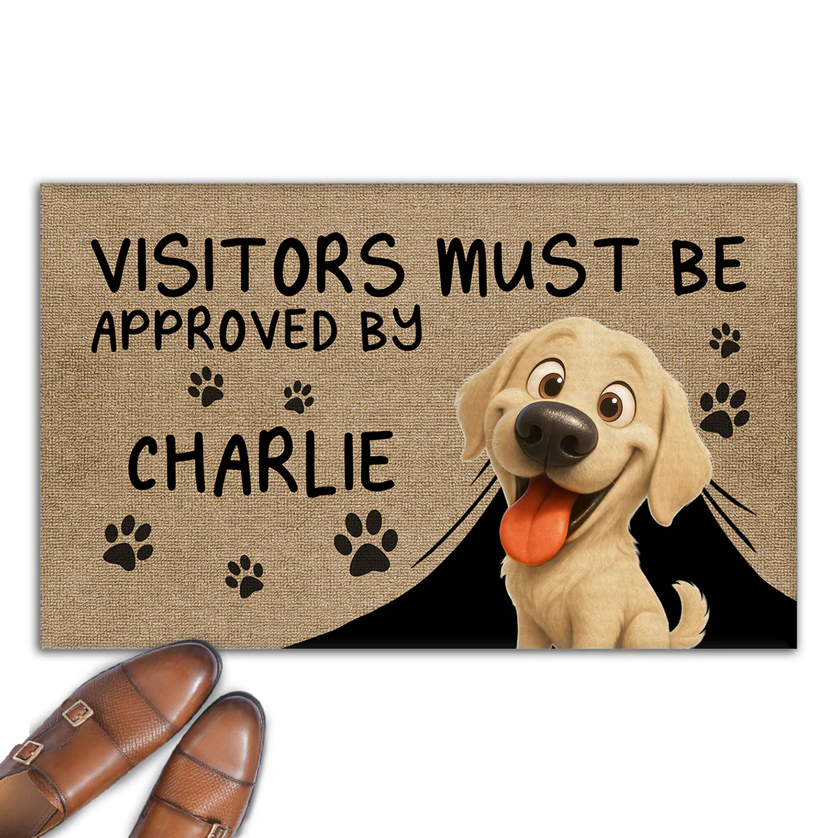Approved By Dog Cartoon Version 2 - Personalized Custom Doormat