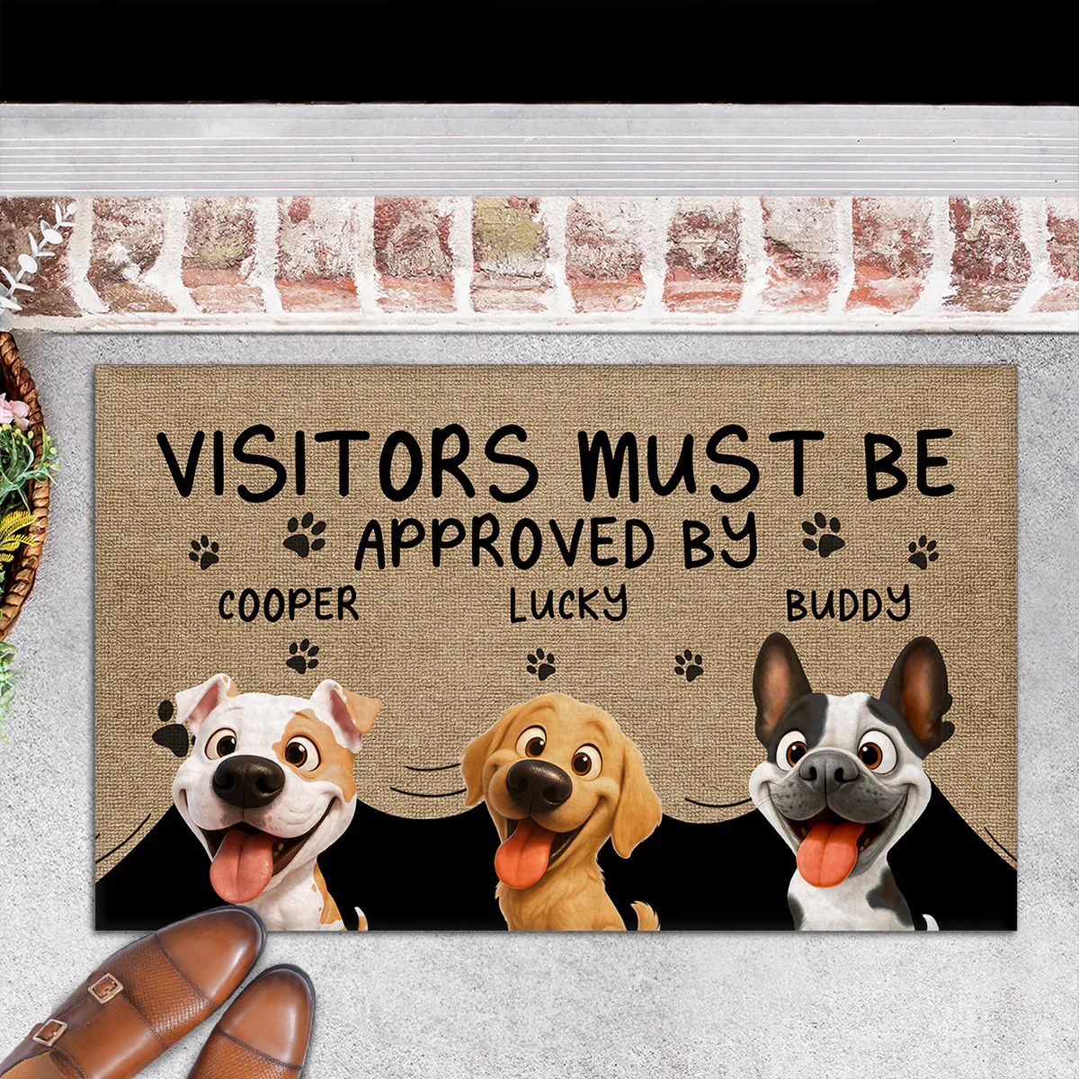 Approved By Dog Cartoon Version 2 - Personalized Custom Doormat - Image 5