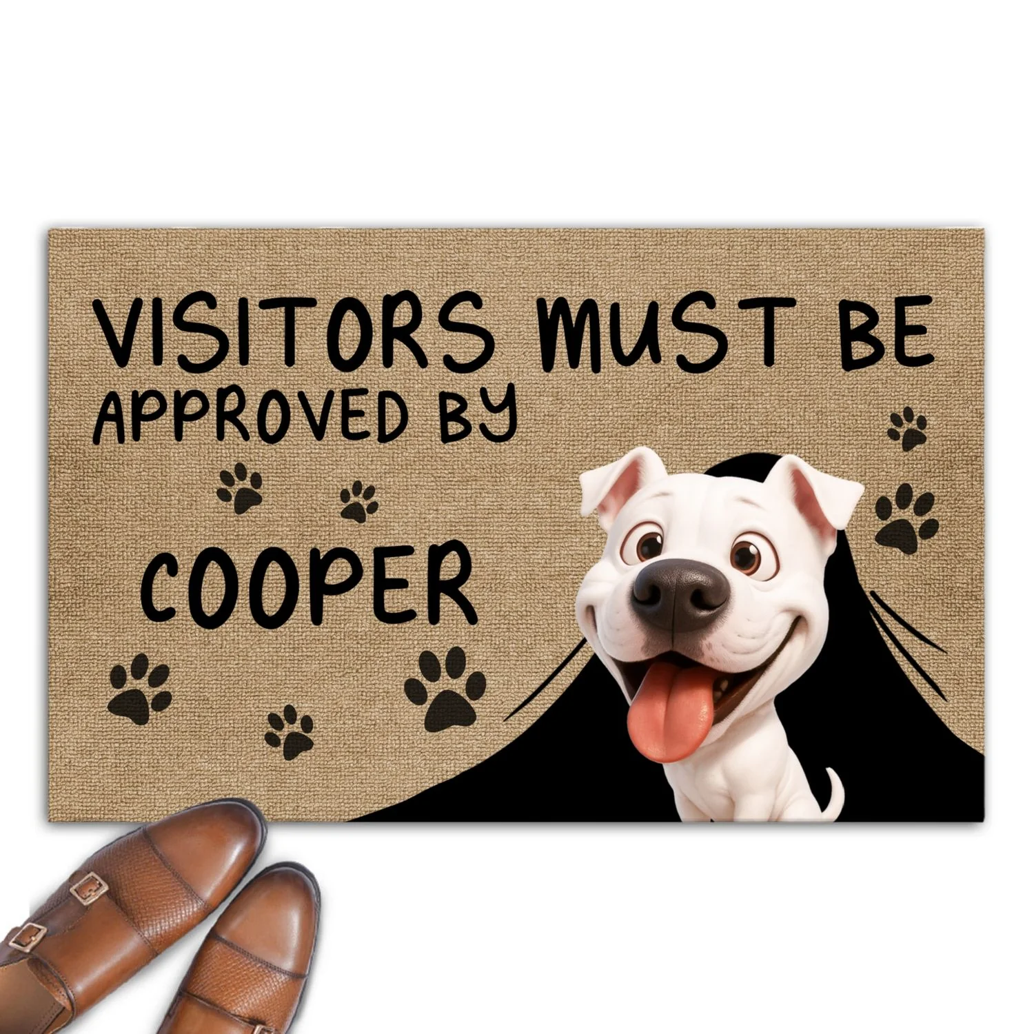Approved By Dog Cartoon Version 2 - Personalized Custom Doormat - Image 6