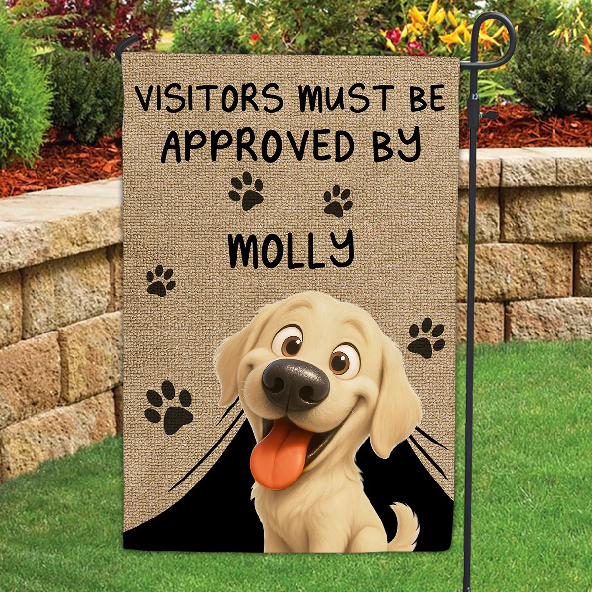 Approved By Dog Cartoon Version 2 - Personalized Custom Flag