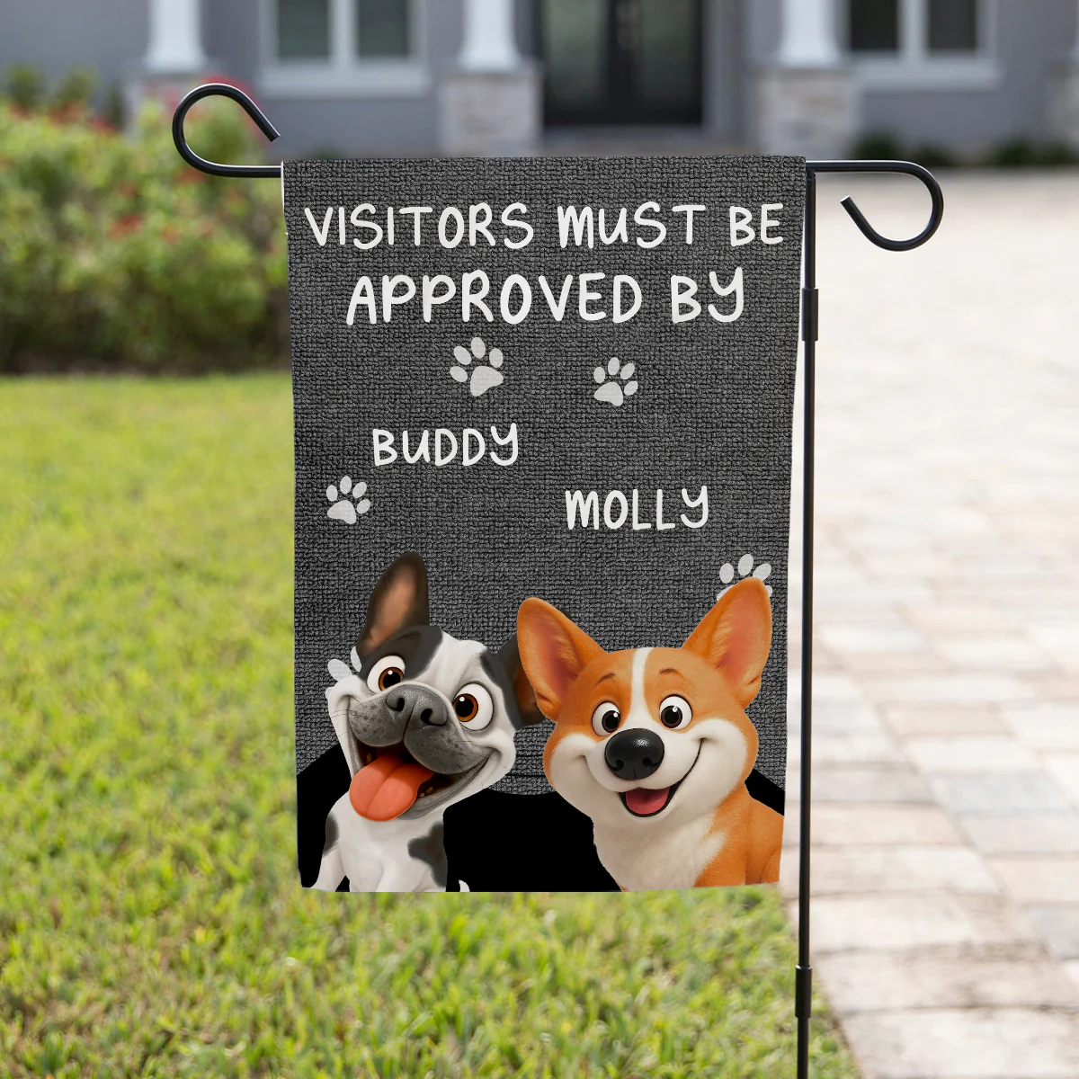 Approved By Dog Cartoon Version 2 - Personalized Custom Flag - Image 4