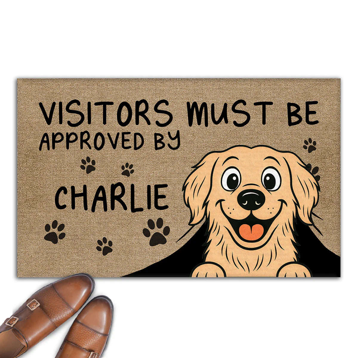 Approved By Dog Retro - Personalized Custom Doormat