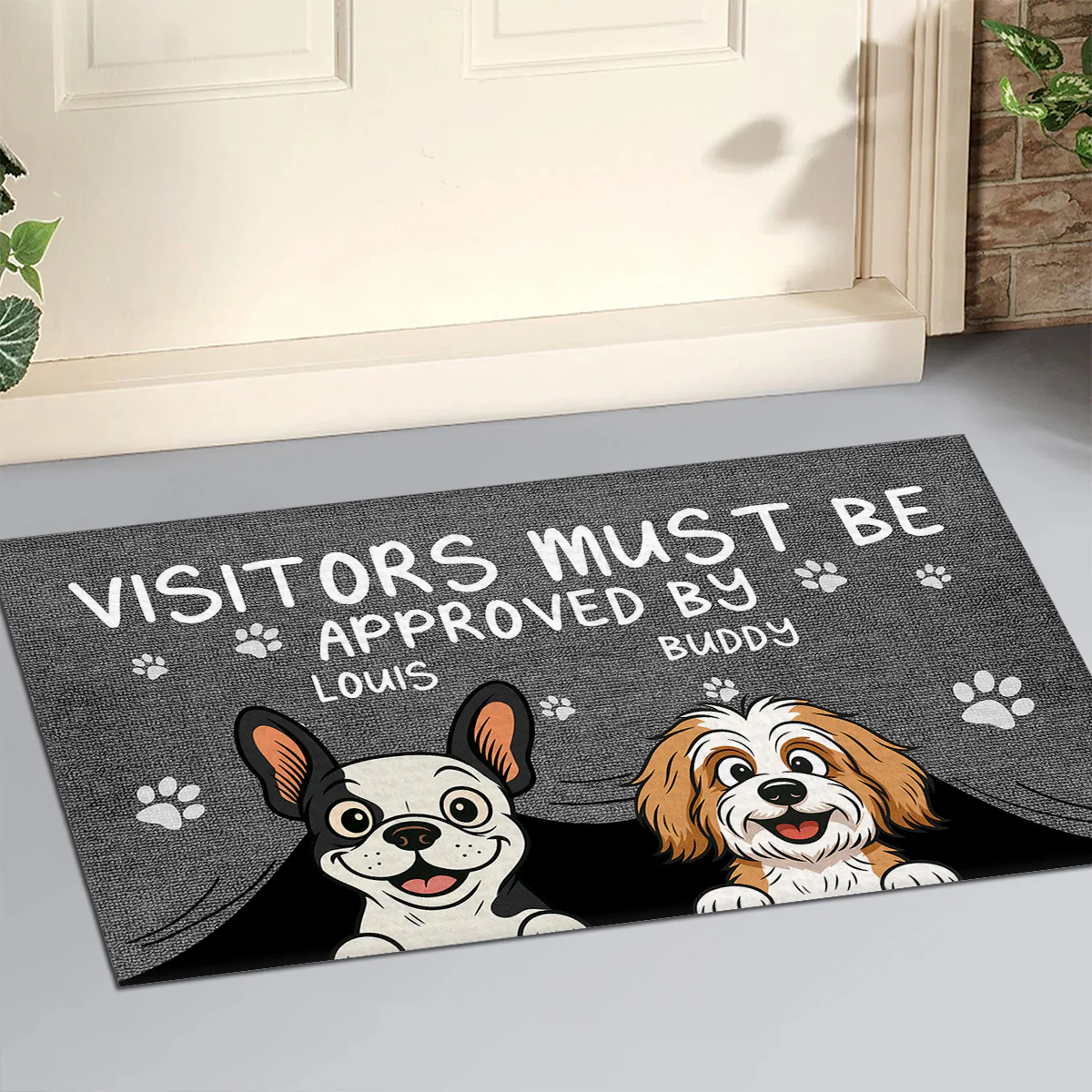 Approved By Dog Retro - Personalized Custom Doormat - Image 2