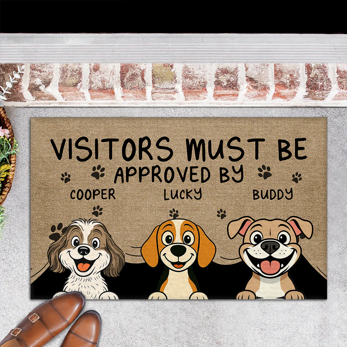 Approved By Dog Retro - Personalized Custom Doormat - Image 5