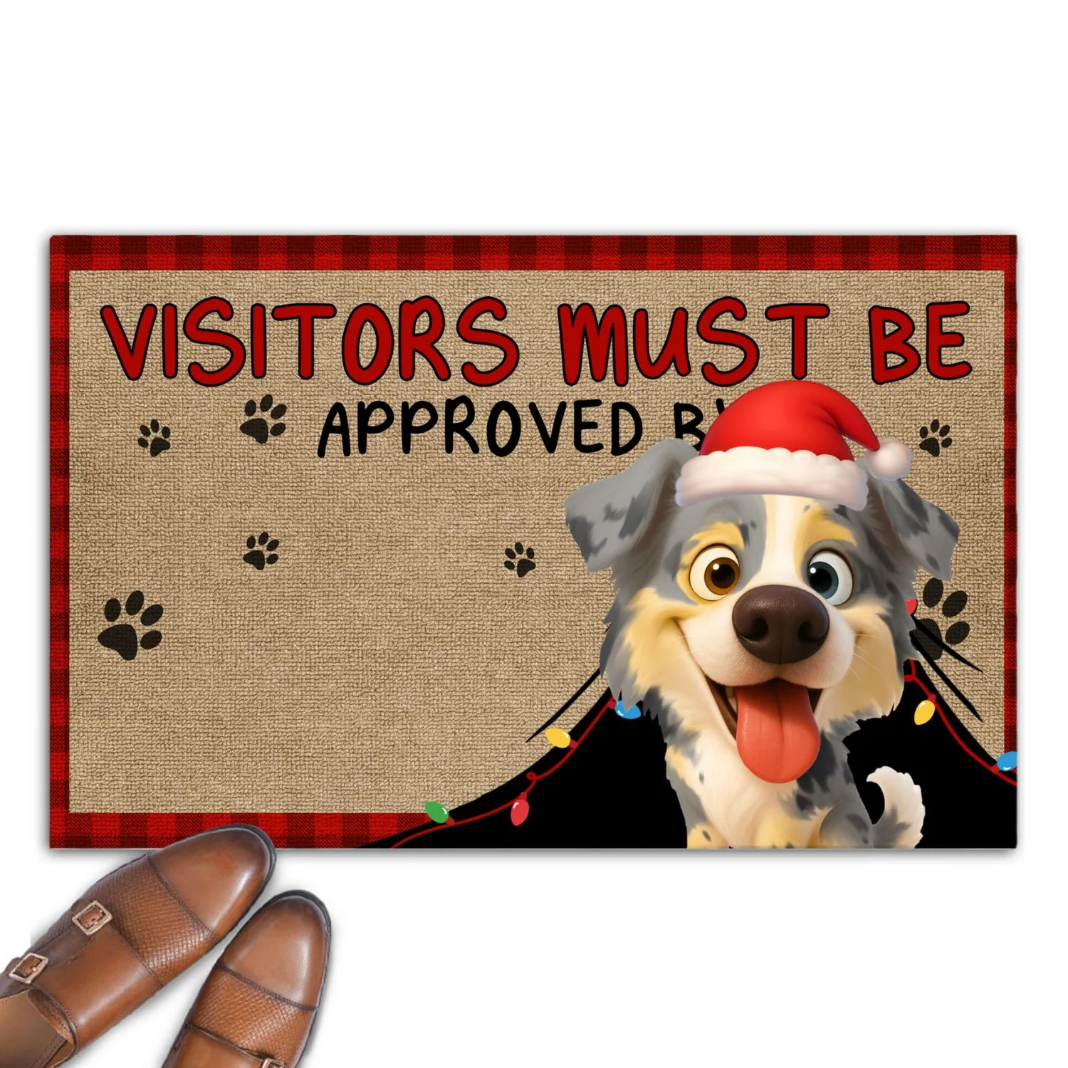 Approved By Pet Cartoon Christmas - Personalized Custom Doormat - Image 7