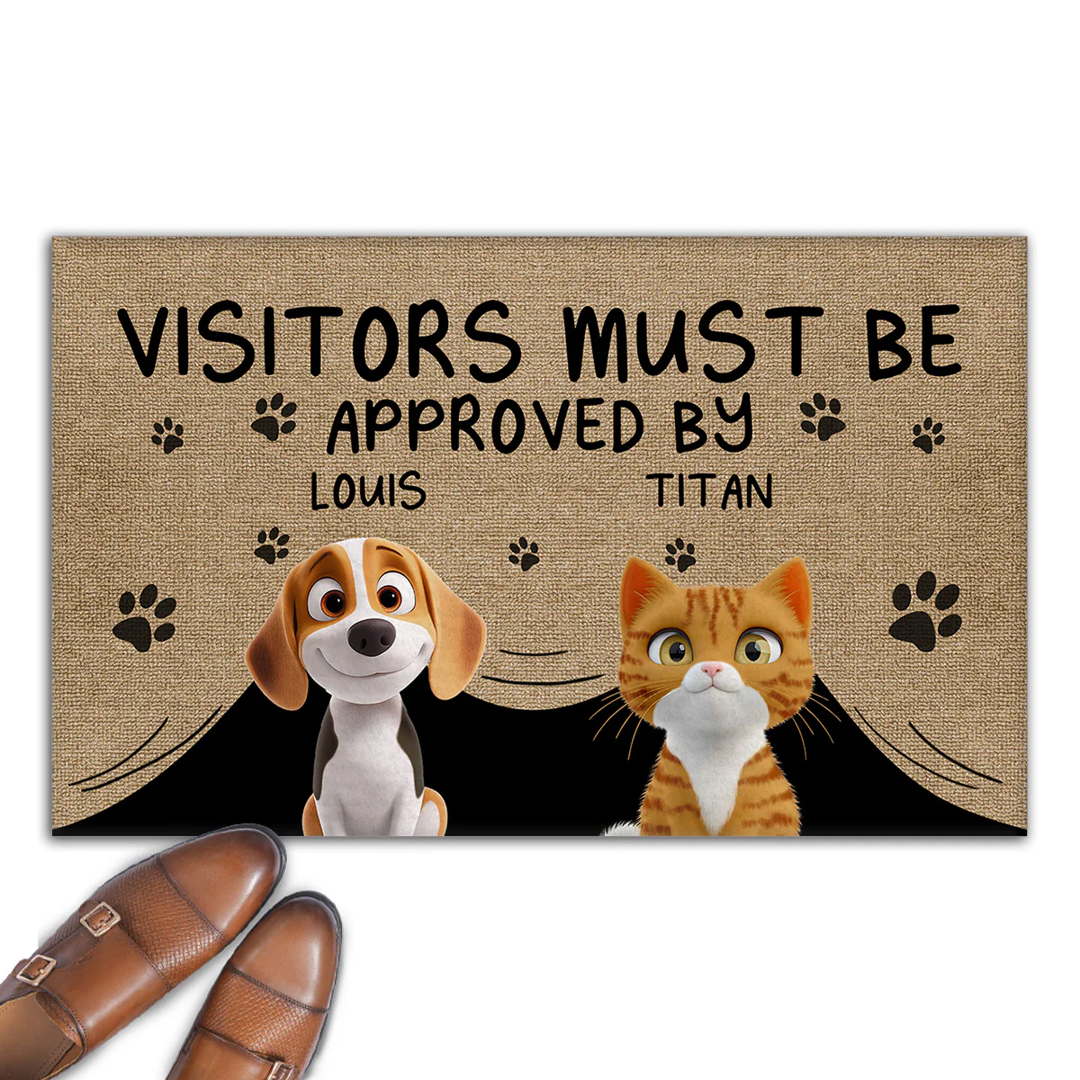 Approved By Pet Cartoon - Personalized Custom Doormat