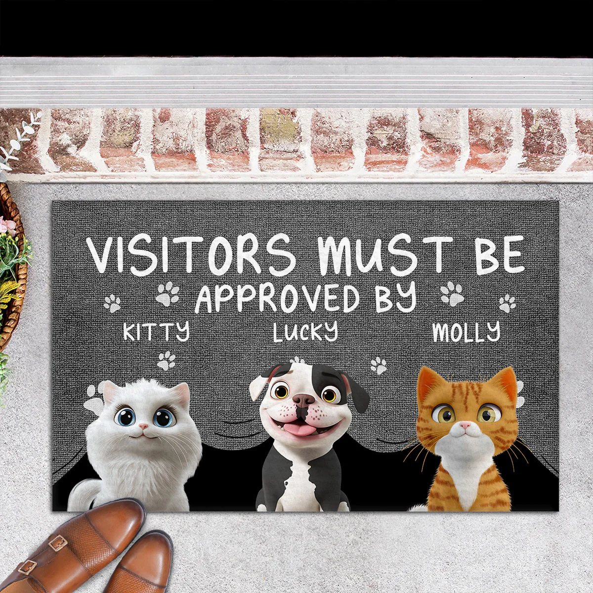 Approved By Pet Cartoon - Personalized Custom Doormat - Image 6