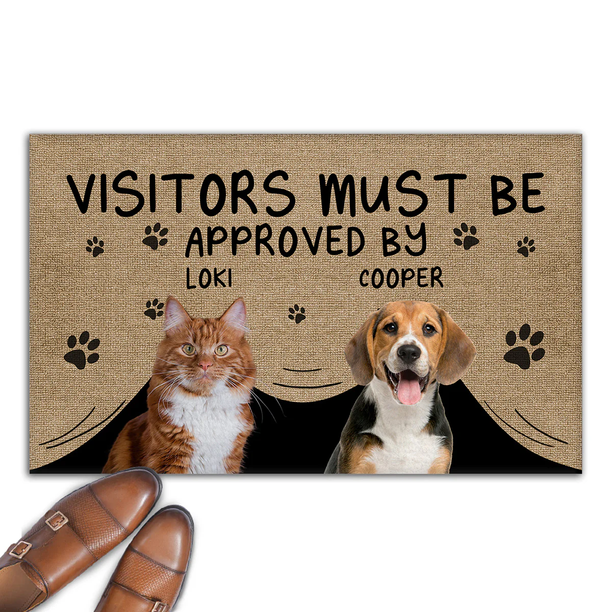 Approved By Pet Cartoon Photo - Personalized Custom Doormat
