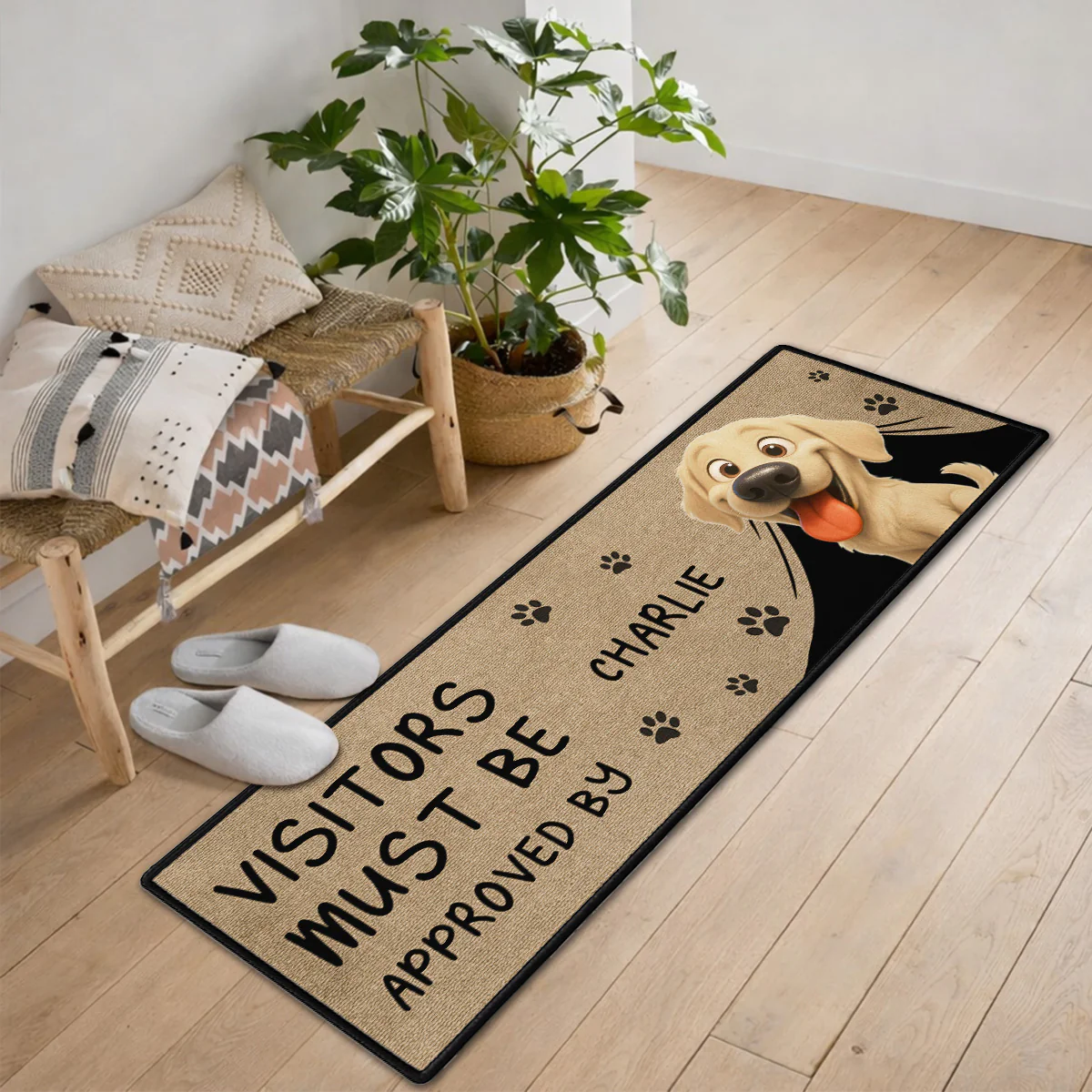 Approved By Pets Cartoon - Personalized Custom Runner Rug - Image 4
