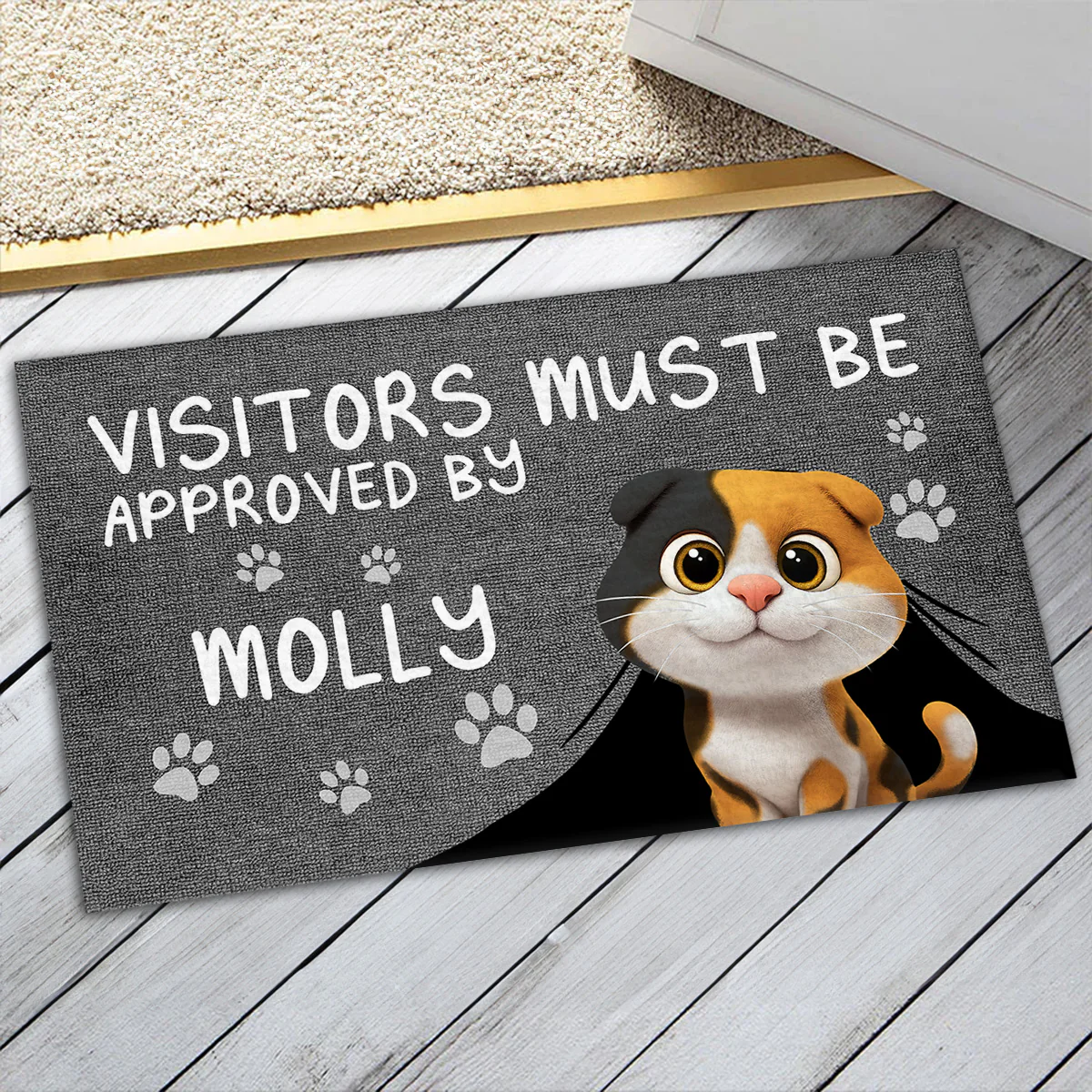 Approved By Pets Cartoon Version 2 - Personalized Custom Doormat - Image 5