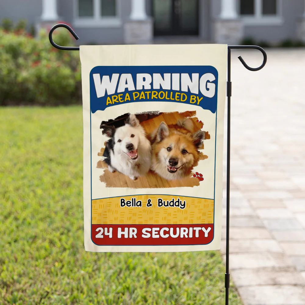 Area Patrolled By Dogs Photo - Personalized Custom Flag - Image 2