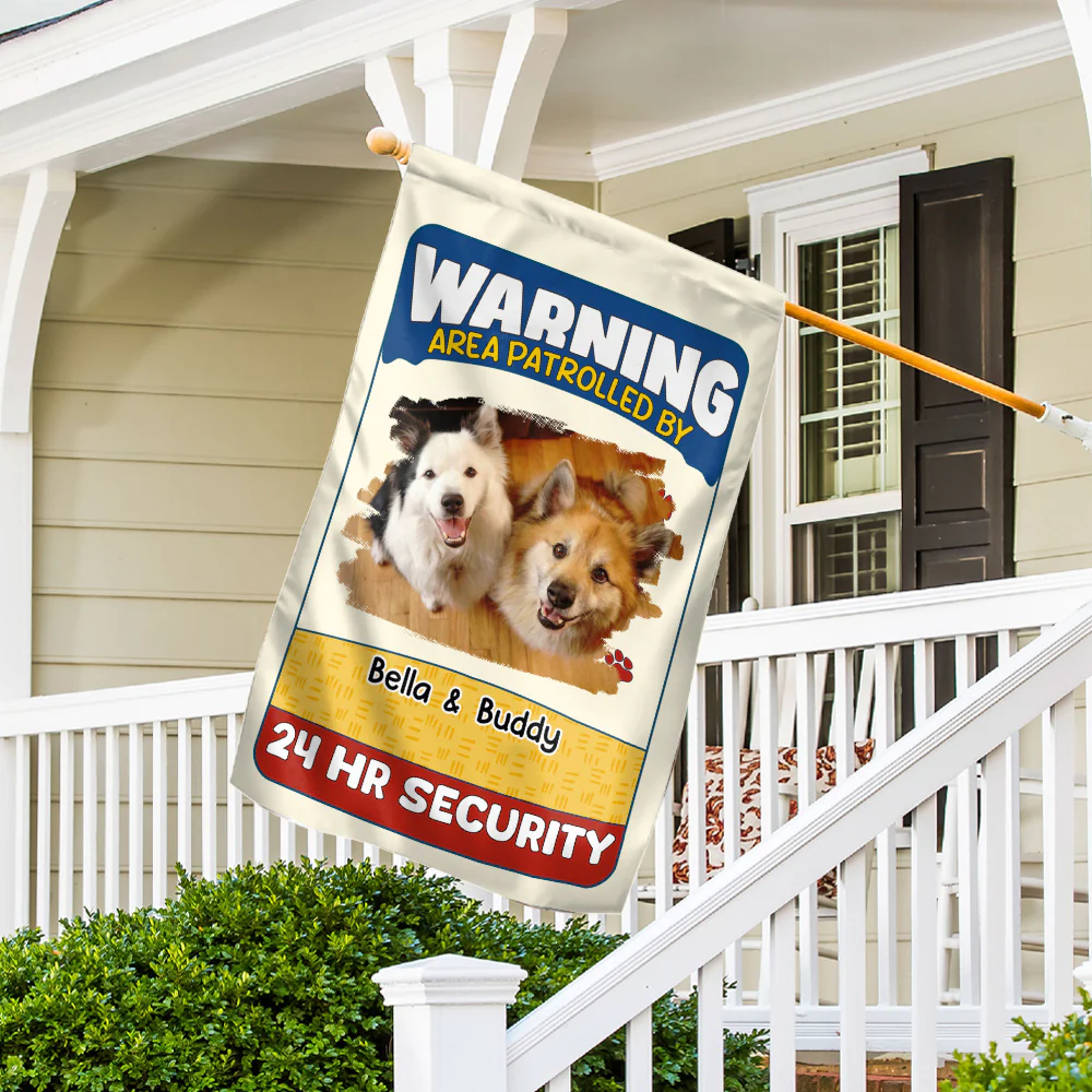 Area Patrolled By Dogs Photo - Personalized Custom Flag - Image 3
