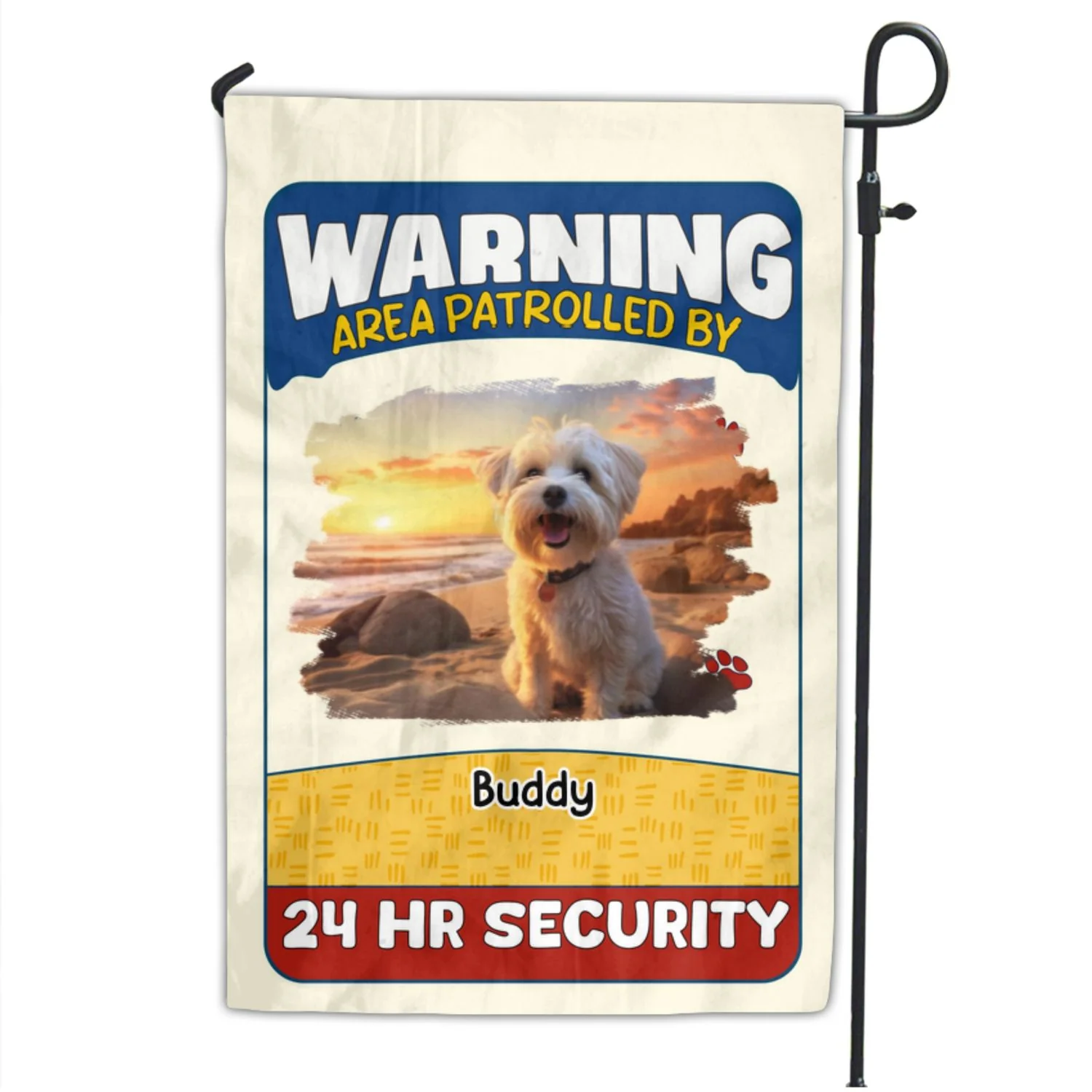 Area Patrolled By Dogs Photo - Personalized Custom Flag - Image 4