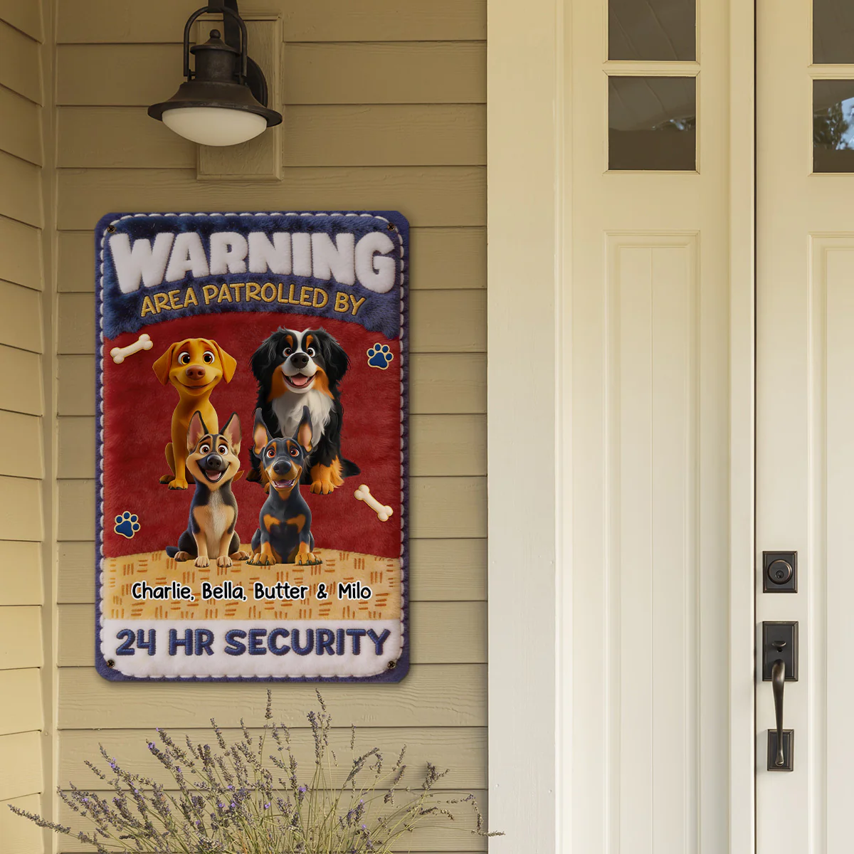 Area Patrolled By Stuffy Dogs - Personalized Custom 3D Inflated Effect Metal Sign - Image 5