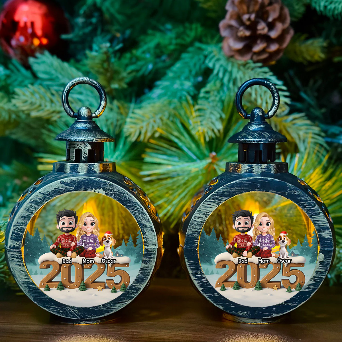 As A Family Now Onwards - Personalized Custom 3D Effect Christmas Lantern - Image 5