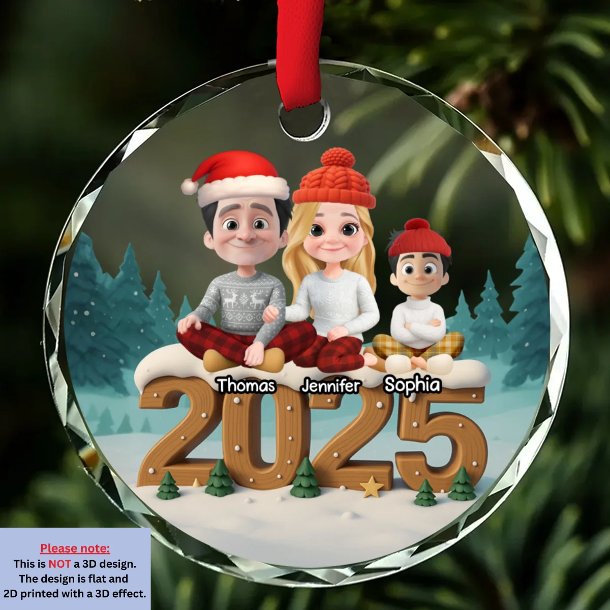 As A Family Now Onwards - Personalized Custom 3D Effect Glass Ornament - Image 6