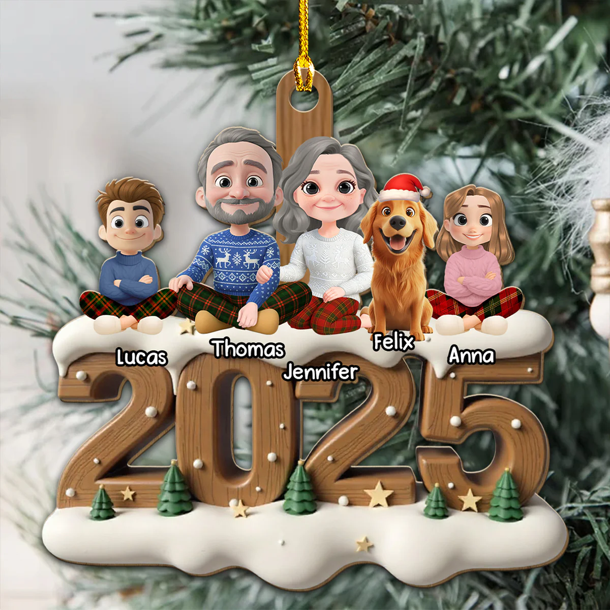 As A Family Now Onwards - Personalized Custom 3D Effect Wood Ornament - Image 3